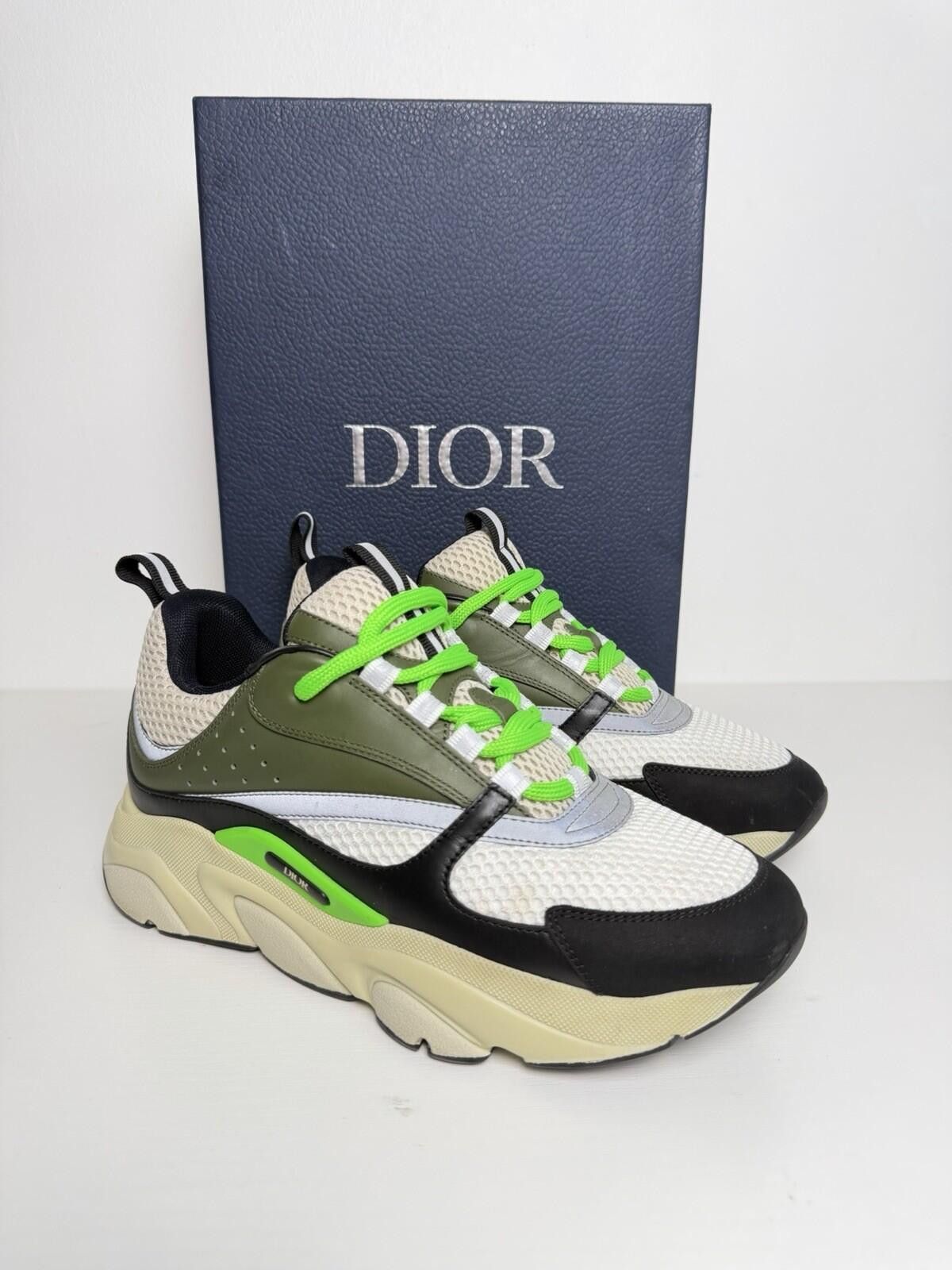Dior Dior B22 Sneakers Olive Green Neon Mesh Trainers Men’s EU 40 Size US 7 / EU 40 - 1 Thumbnail
