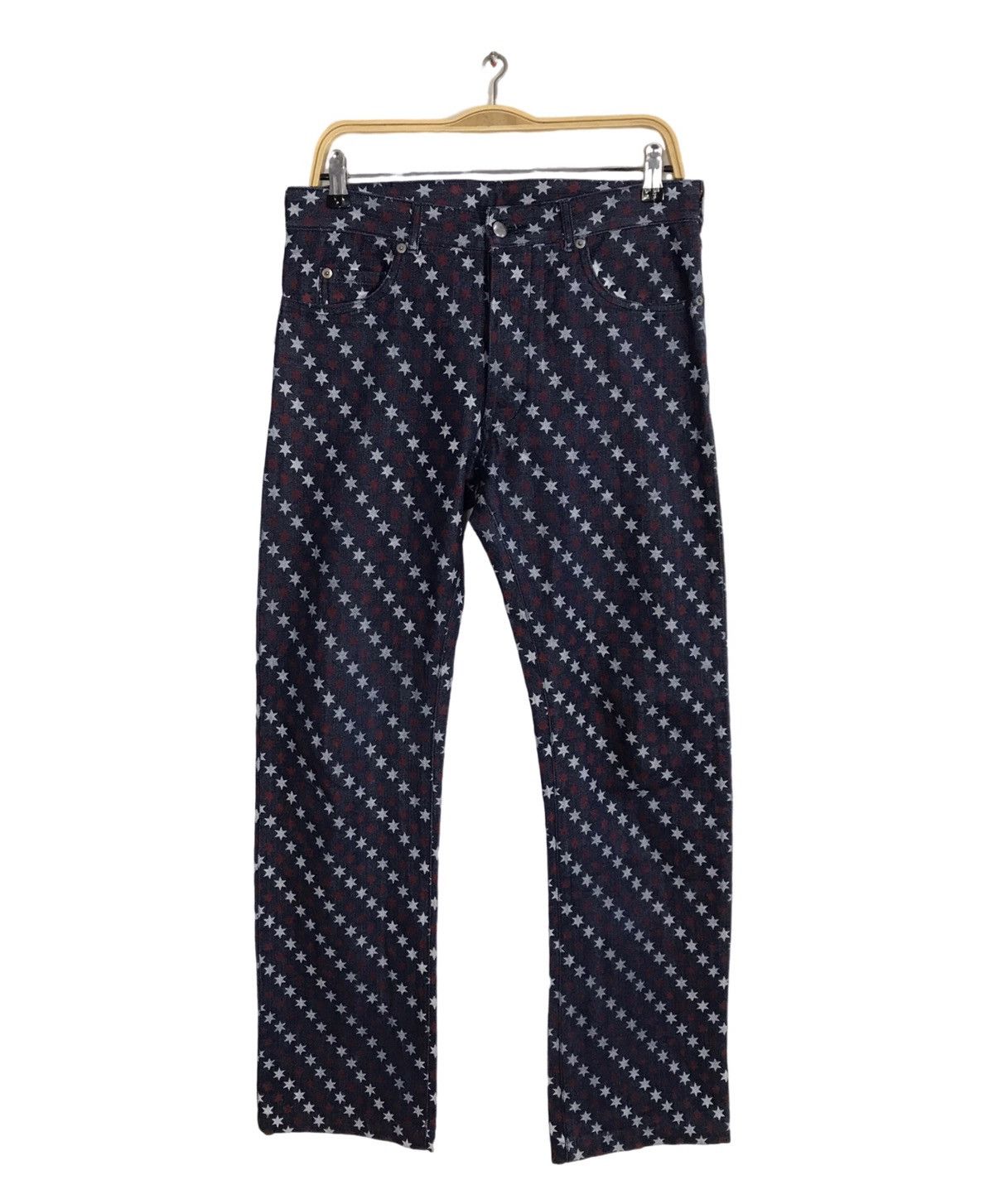 Katharine Hamnett London Katherine Hamnett London Indigo Denim Pant Star Over Printed Size 32" / US 10 / IT 46 - 1 Thumbnail