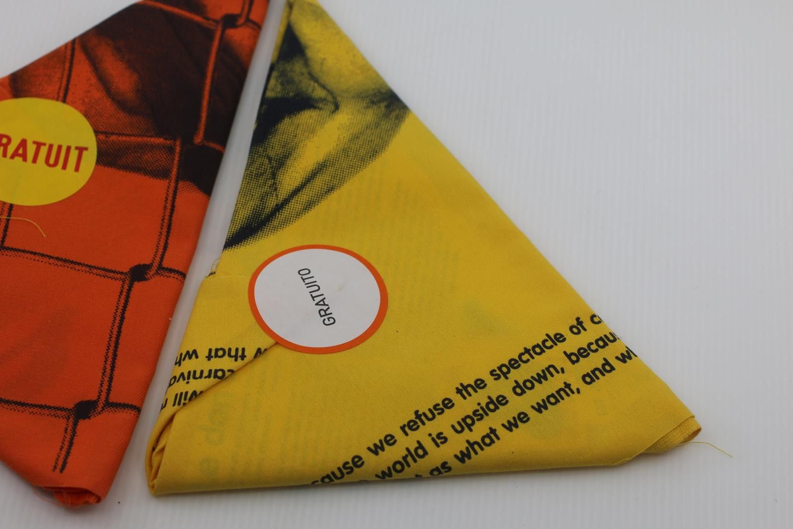 The Unbranded Brand Vintage Promotional Bandana Lot – “GRATUIT” Graphic Scarves Size ONE SIZE - 2 Thumbnail