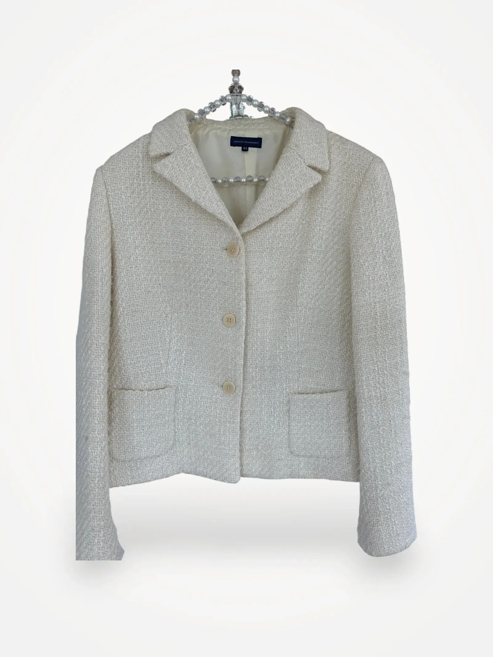 Adolfo Dominguez Adolfo Dominguez Kort offwhite kavaj fickor fram Blazer Size S / US 4 / IT 40 - 1 Thumbnail