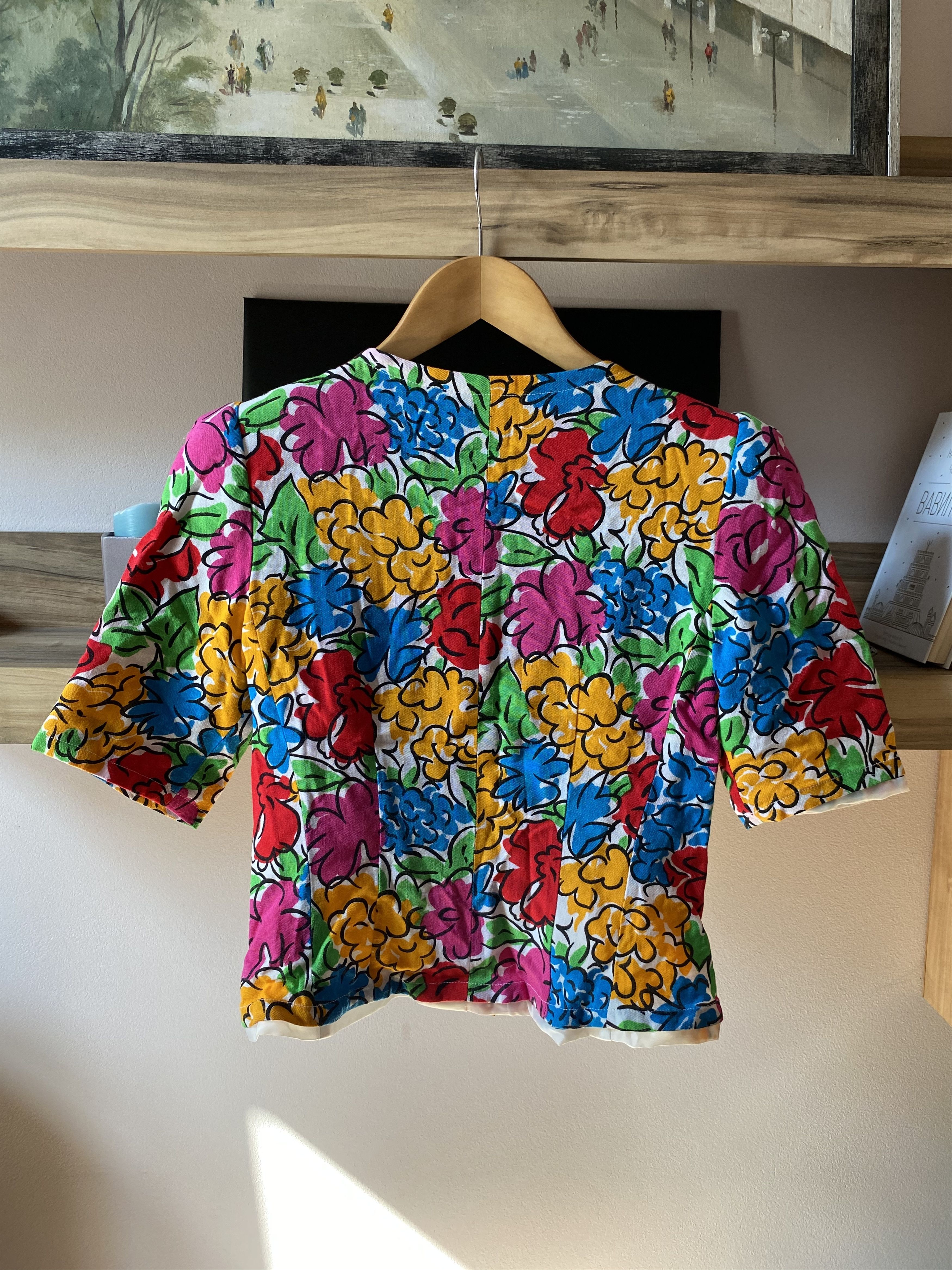 Pierre Balmain Pierre Balmain Vintage 80s Floral Cropped Blazer Size S / US 4 / IT 40 - 4 Thumbnail
