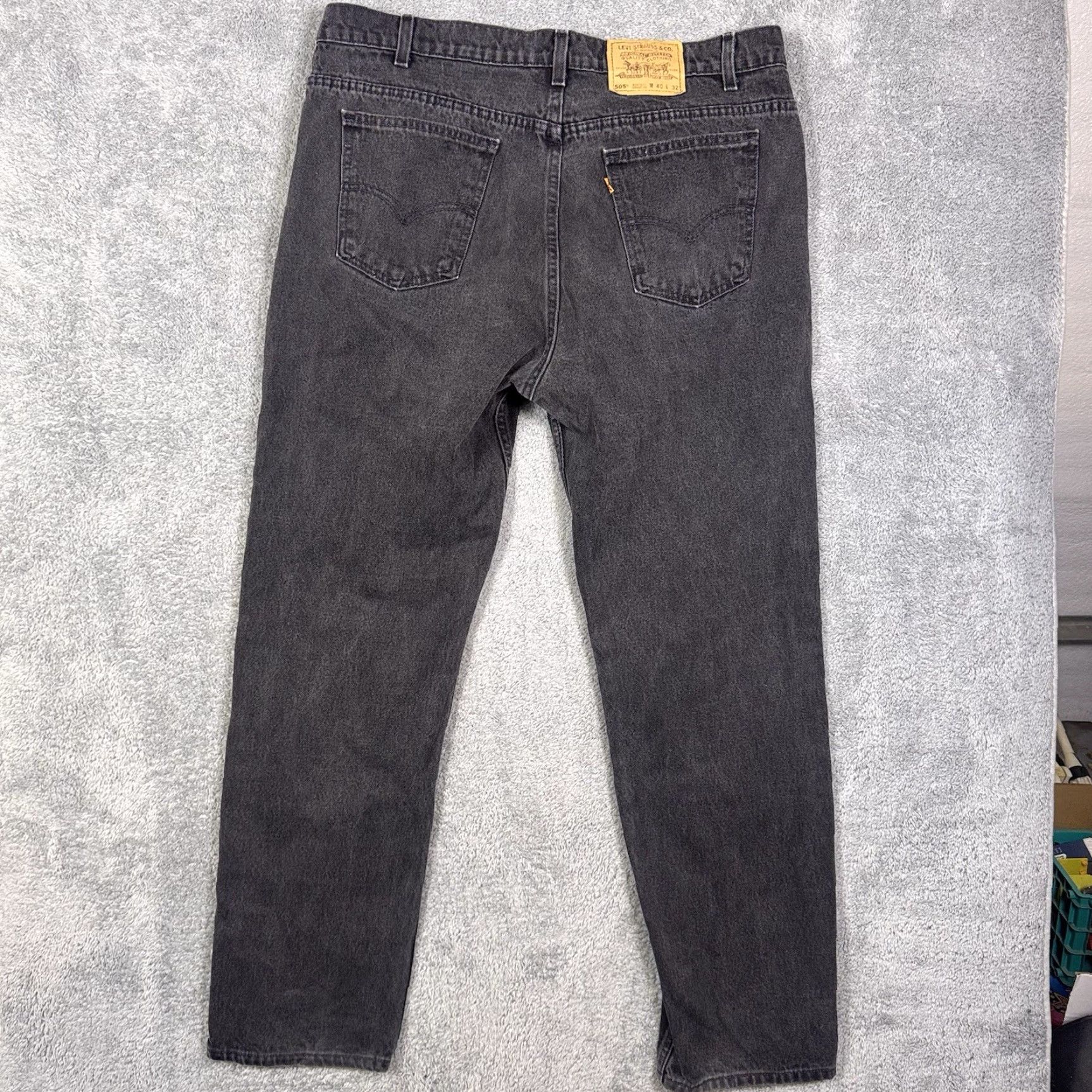 Levi's VINTAGE Levi's 505 Jeans Mens Straight Regular 40x32 Black Charcoal USA 90s Men Size US 40 / EU 56 - 3 Thumbnail