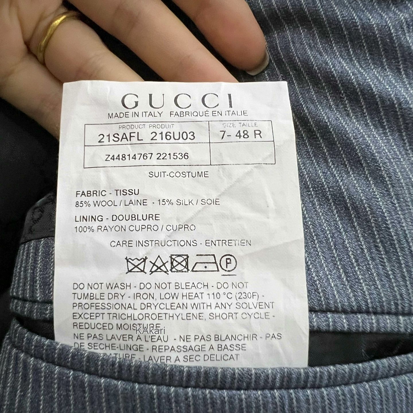 Gucci Gucci Blue Pinstripe Suit Size US M / EU 48-50 / 2 - 4 Thumbnail