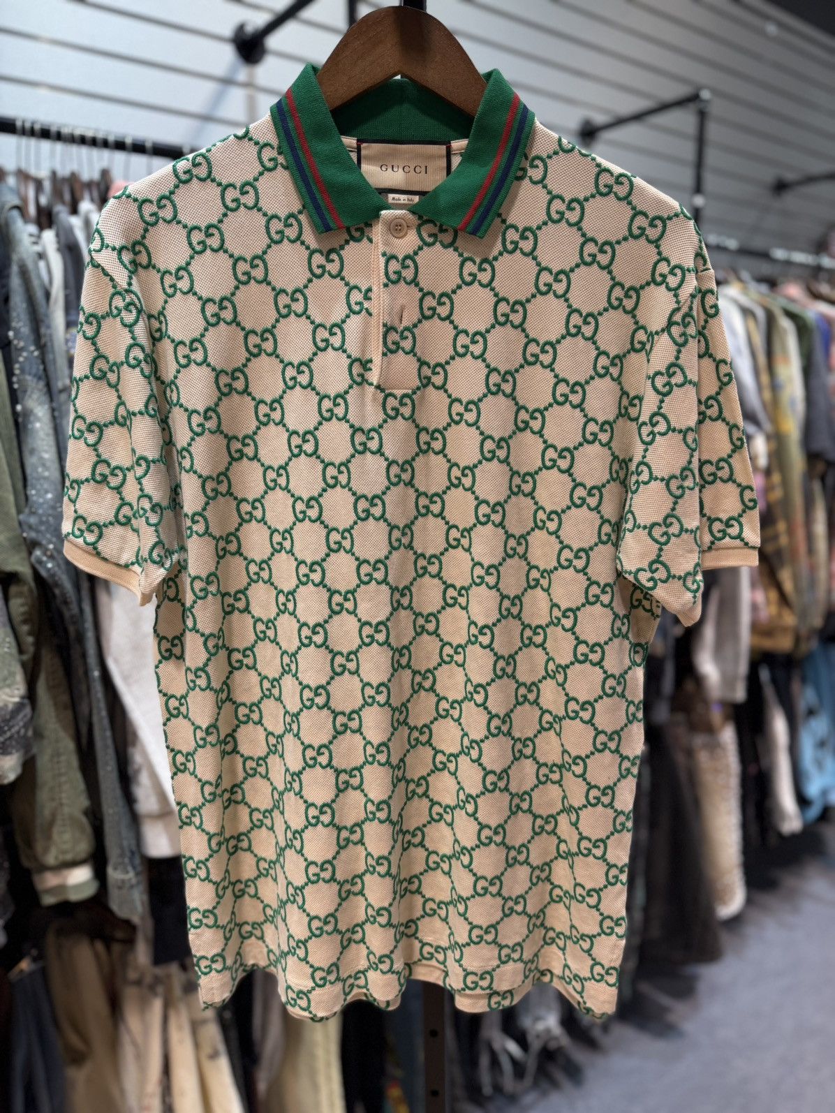 Gucci Gucci Polo T Shirt Green Gucci Logo Size Medium $850 Retail Size US M / EU 48-50 / 2 - 7 Thumbnail