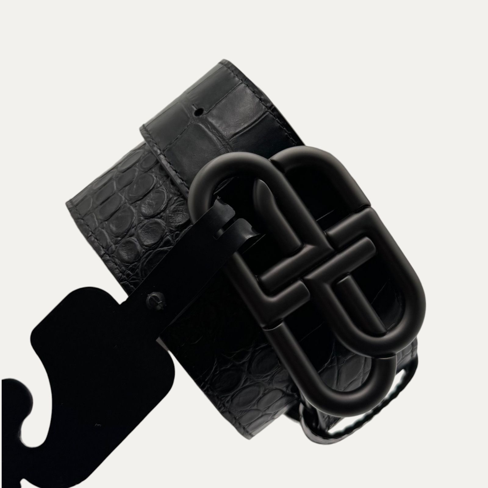 Balenciaga Balenciaga BB Croc-Effect Leather Belt Size 26 - 2 Thumbnail