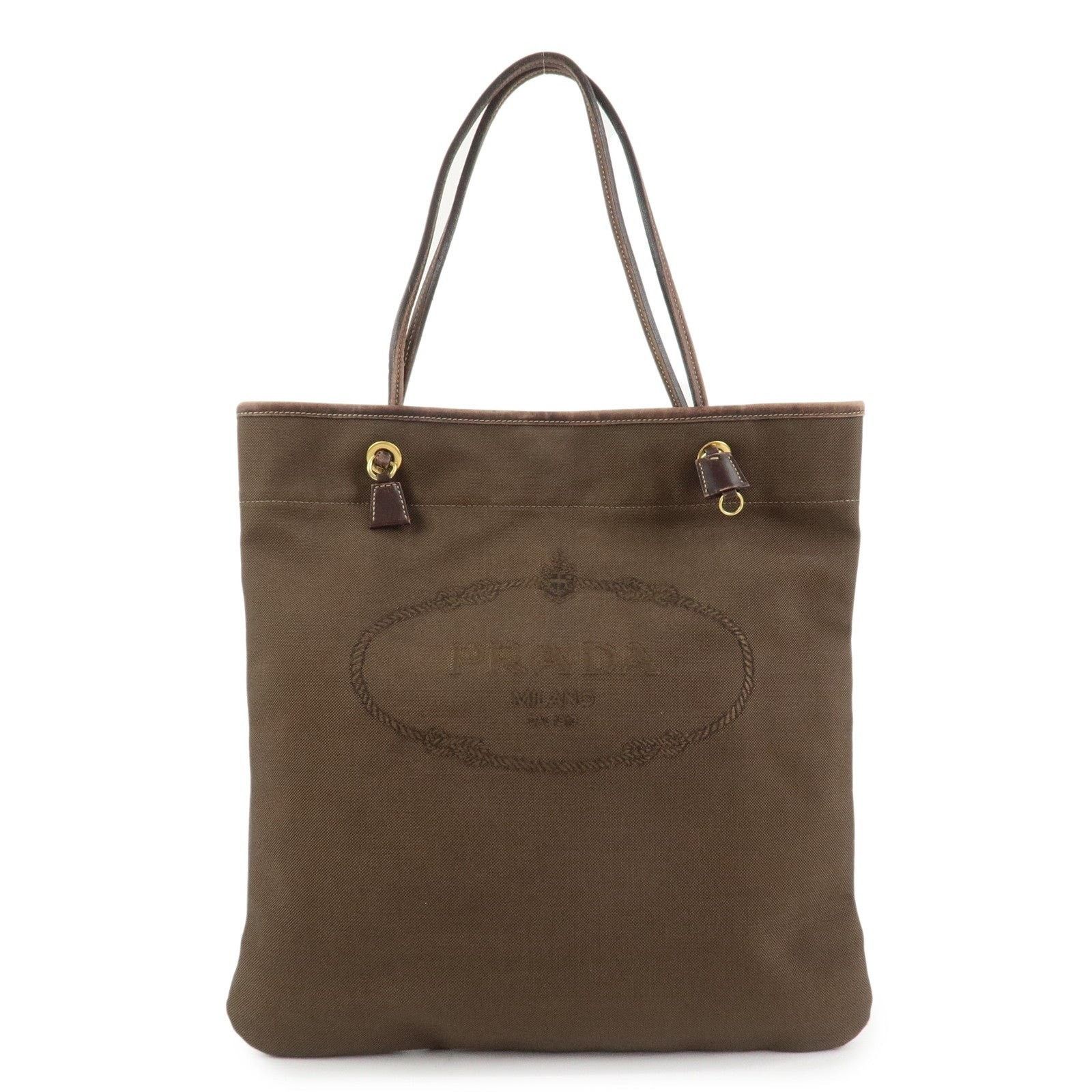 Prada Prada Jacquard Canvas Tote Brown Size ONE SIZE - 1 Thumbnail