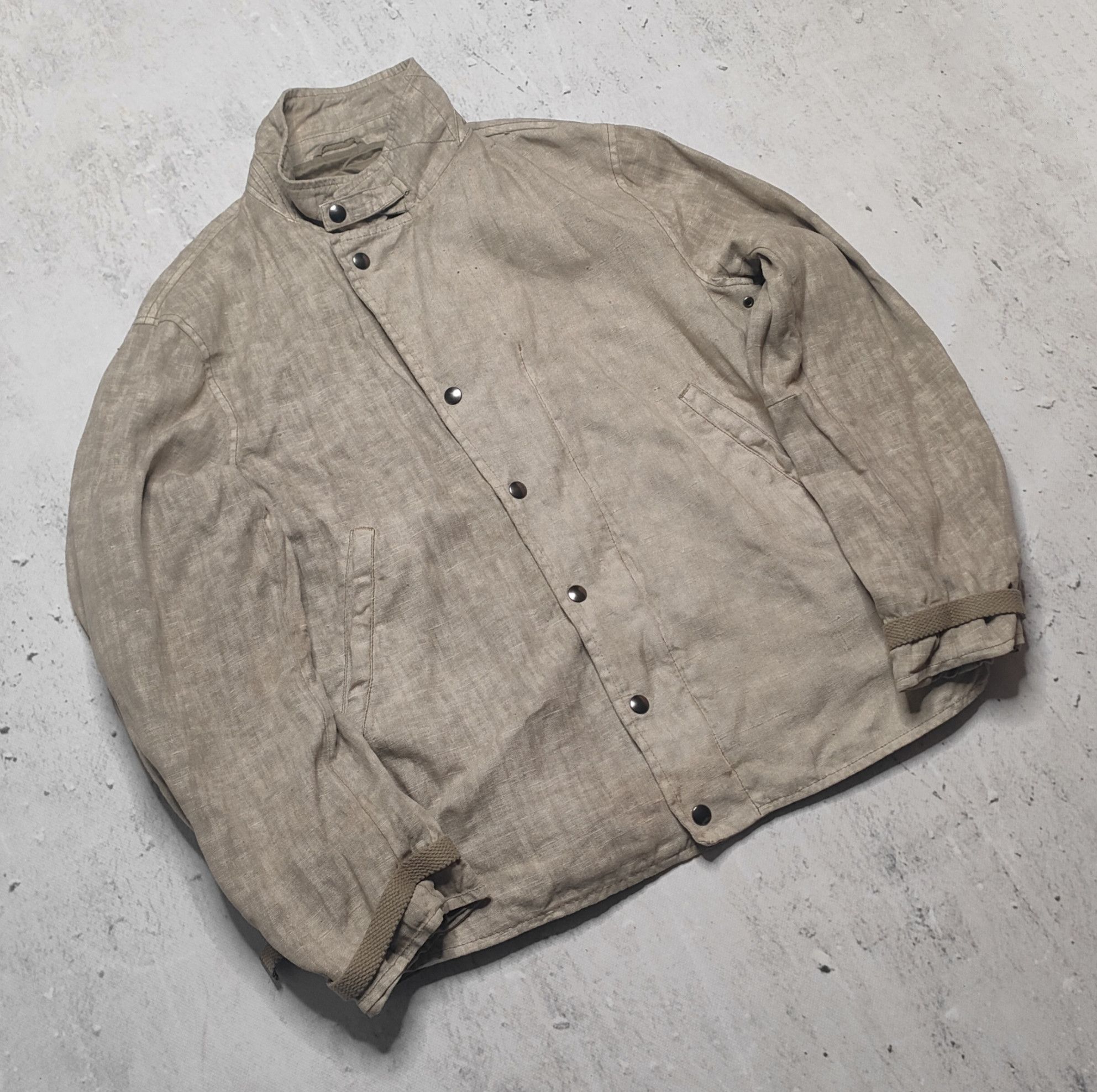 Emporio Armani Emporio armani vintage painted asymetrical linen jacket Size US L / EU 52-54 / 3 - 2 Thumbnail