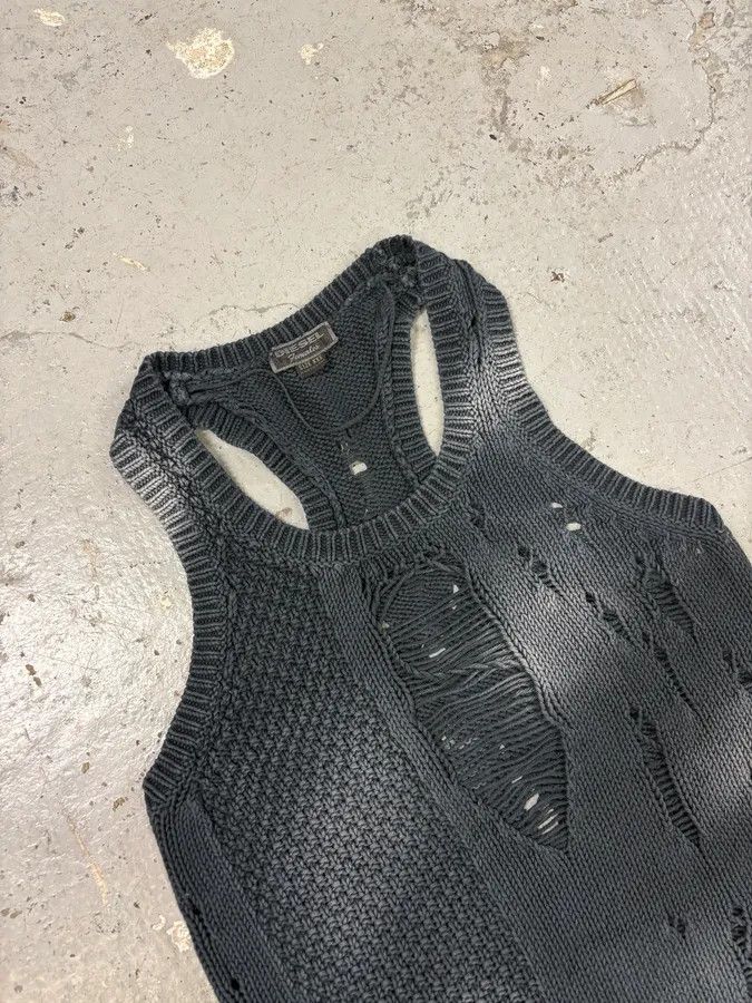 Diesel × Vintage Diesel Destroyed Black Wool Tank Top Size S / US 4 / IT 40 - 3 Thumbnail