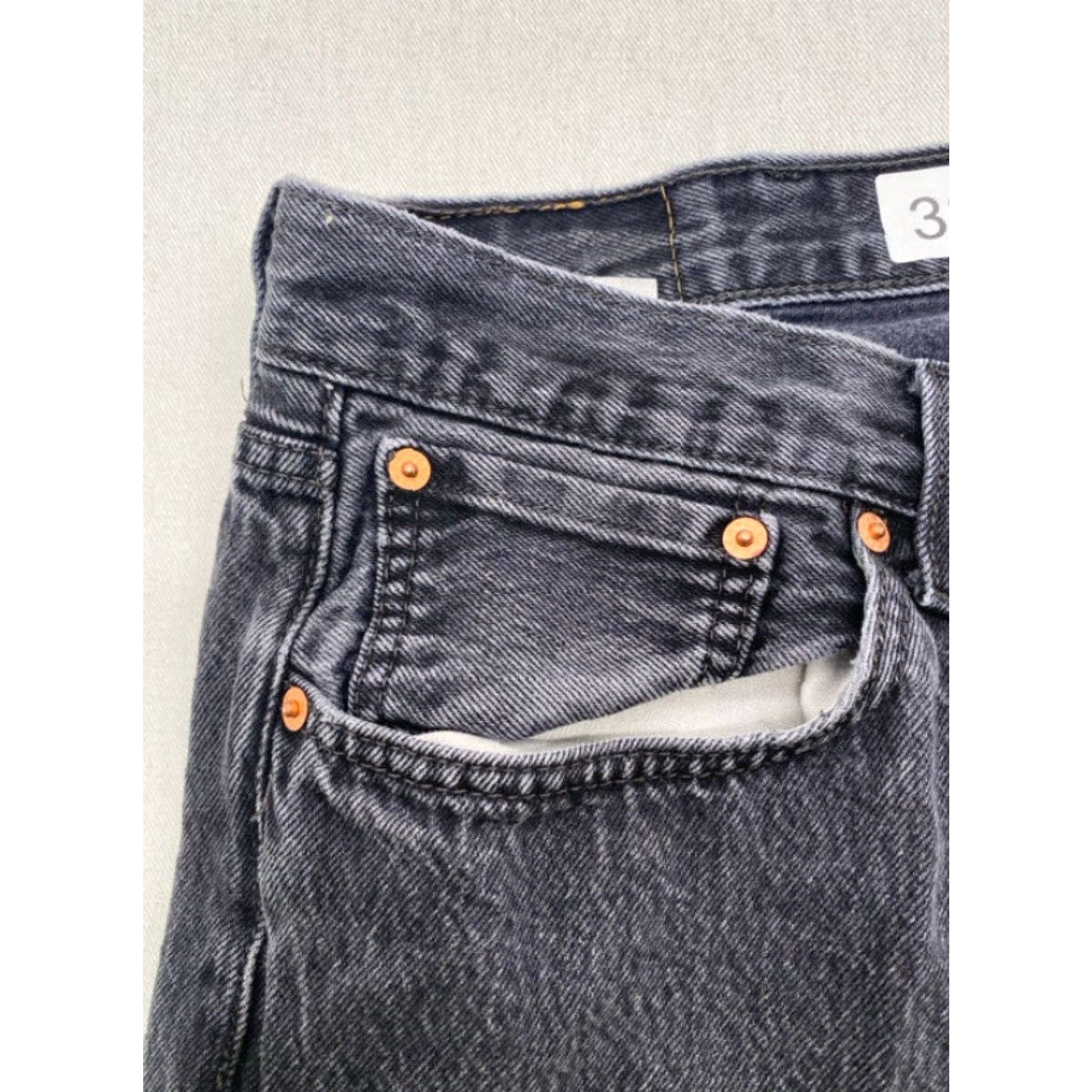 Levi's Levi's 501 Jeans Mens 38 West 30 Inseam Black Denim Button Fly Straight Rise High 501 Series Regular 5-Pocket Denim Cotton Size US 38 / EU 54 - 4 Thumbnail