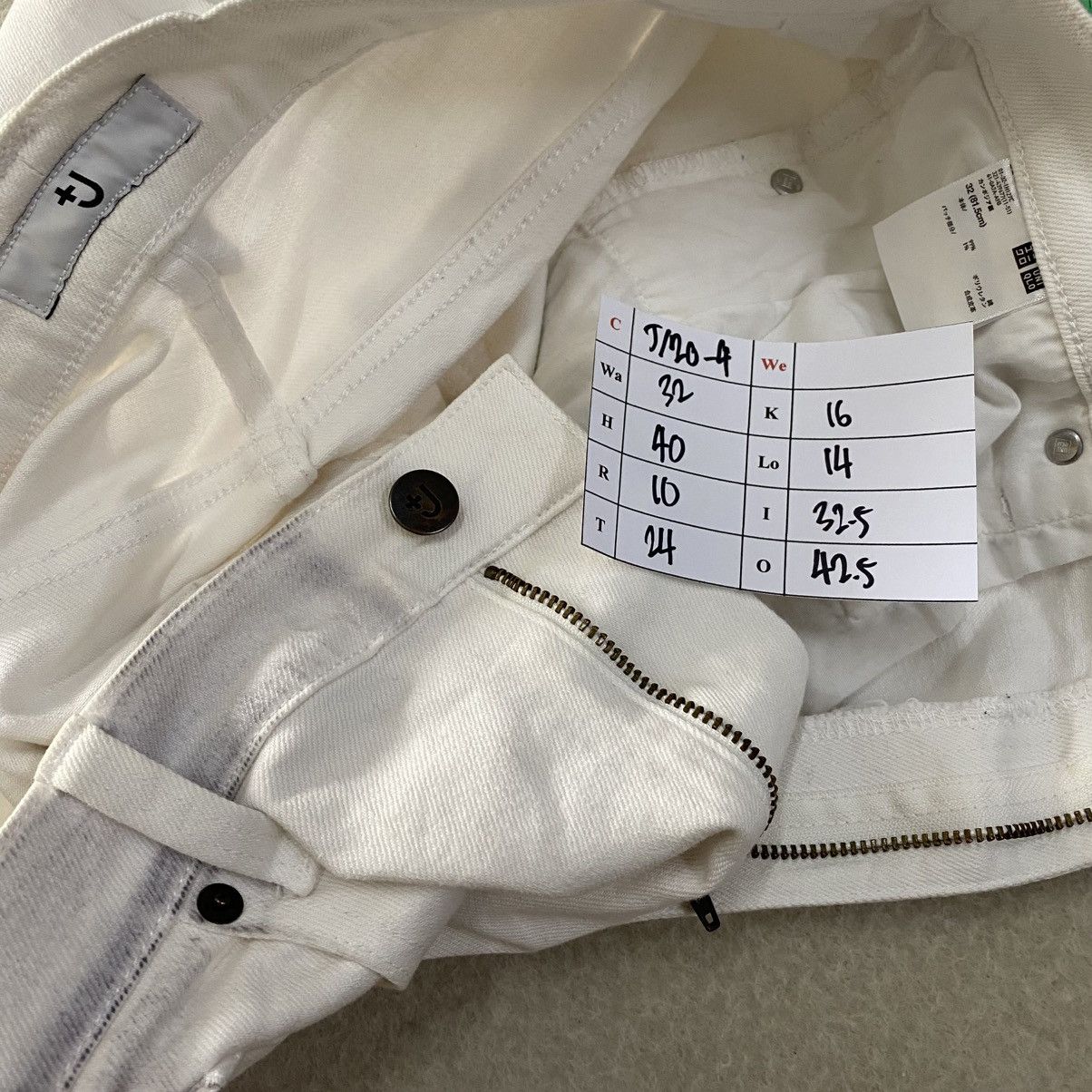 Japanese Brand × Jil Sander × Uniqlo Uniqlo x Jil Sander Dirty White Stretchable Jeans w32 Size US 32 / EU 48 - 10 Thumbnail
