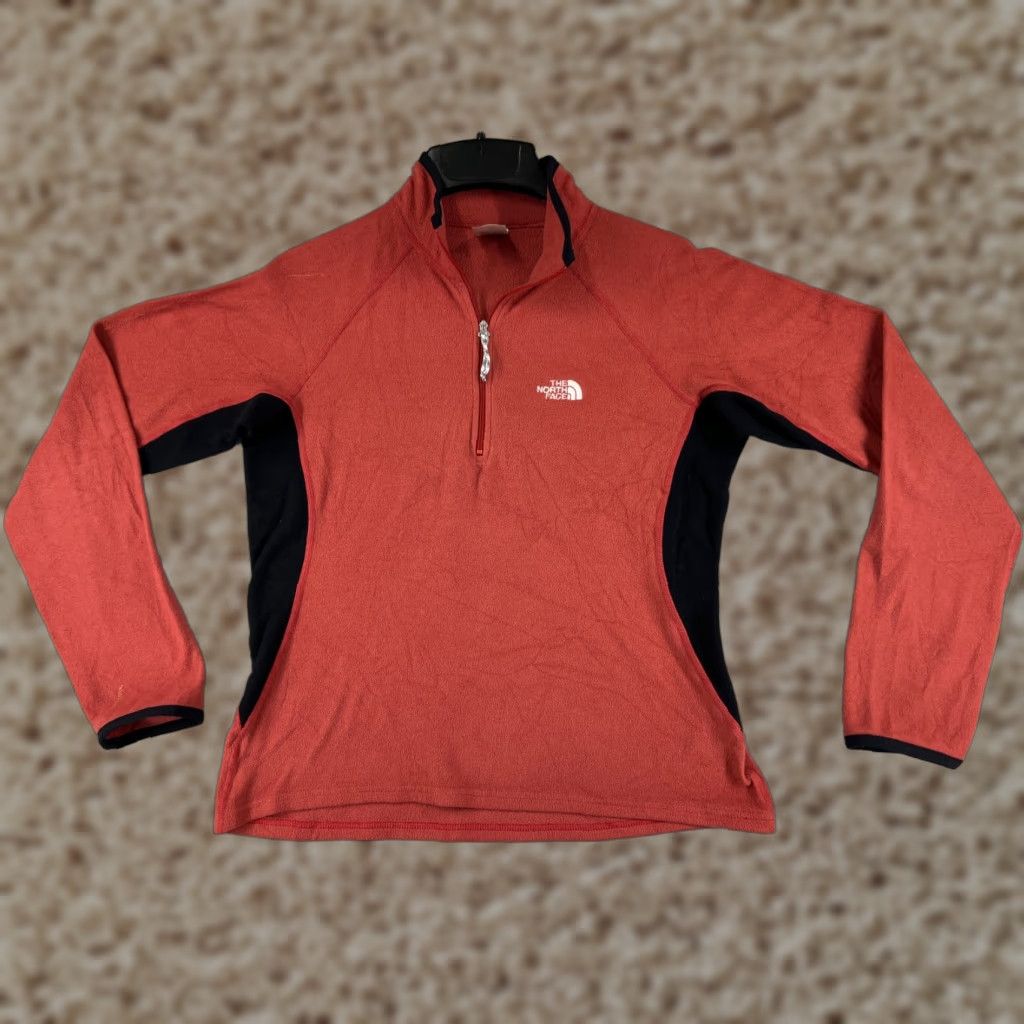 The North Face The North Face Women Sweatshirt Pullover Mock Neck 1/4 Zip Red Polyester Fleece Size M Size M / US 6-8 / IT 42-44 - 1 Thumbnail