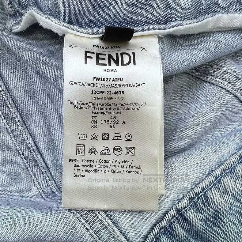 Fendi Fendi Letter Logo Embroidered Washed Denim Jacket Size US M / EU 48-50 / 2 - 4 Thumbnail