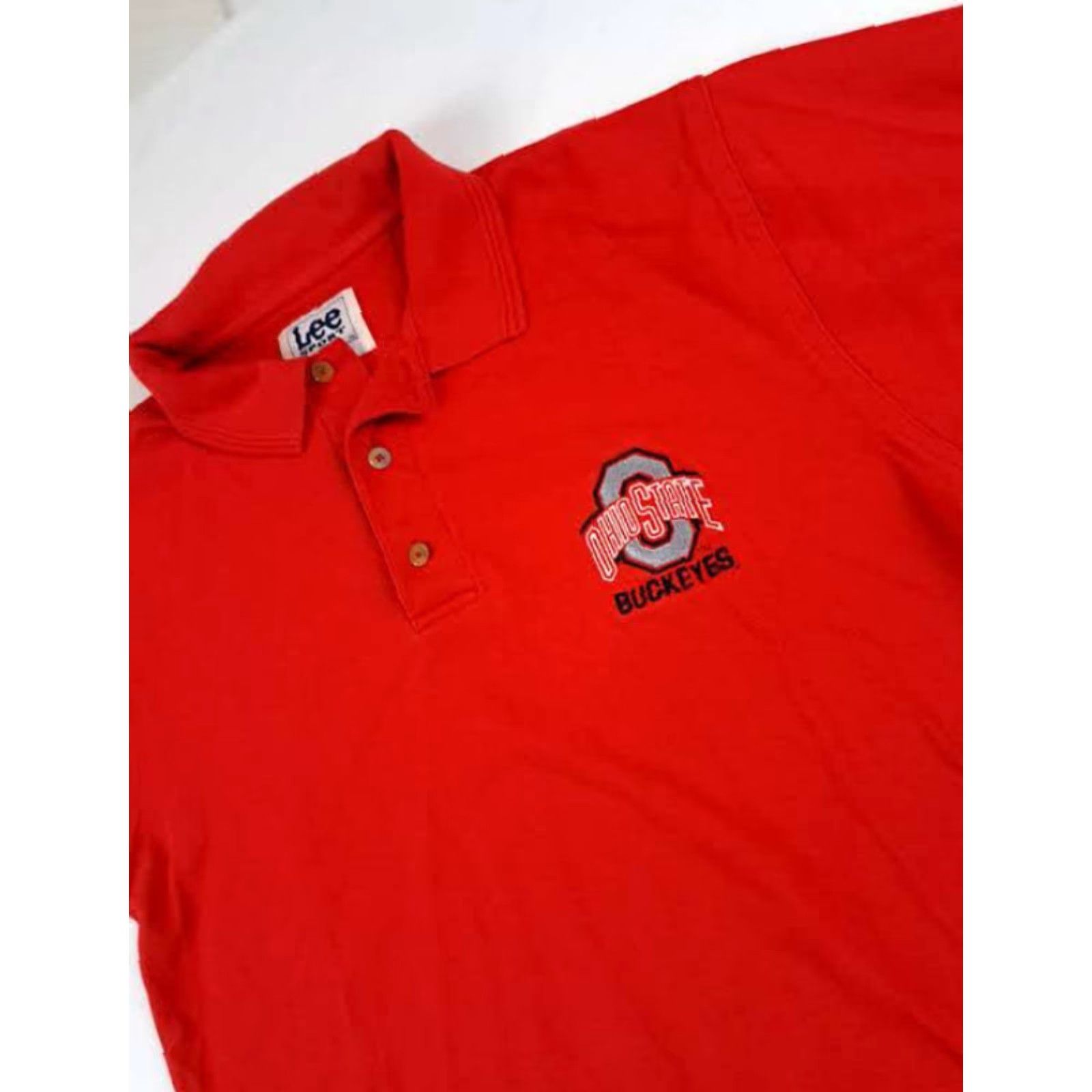 Vintage Lee Sport Ohio State Buckeyes Button-Up Polo Shirt M Short Sleeve Red Knit Size US M / EU 48-50 / 2 - 3 Thumbnail