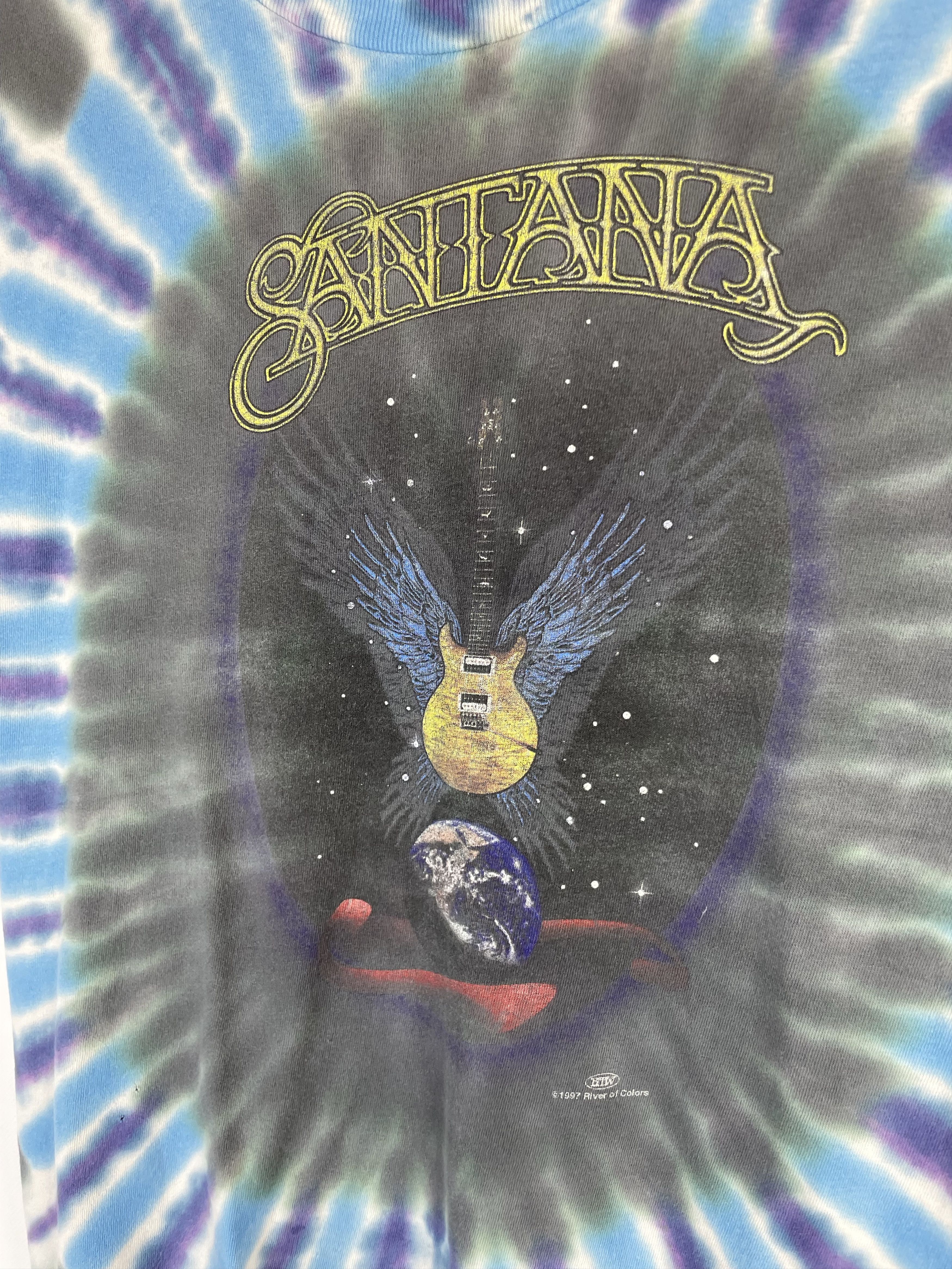 Band Tees Vintage 1997 Santana ‘Winged Guitar’ Tie Dye Promo T Shirt Size US XL / EU 56 / 4 - 4 Thumbnail