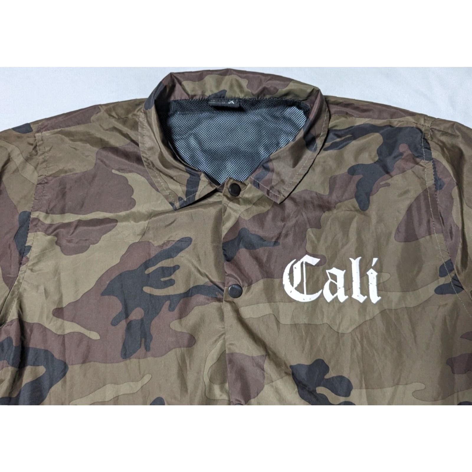 Vintage Molokai Surf Co. CALI Men M Camouflage Lined Windbreaker Jacket Snap Button Size US M / EU 48-50 / 2 - 7 Thumbnail