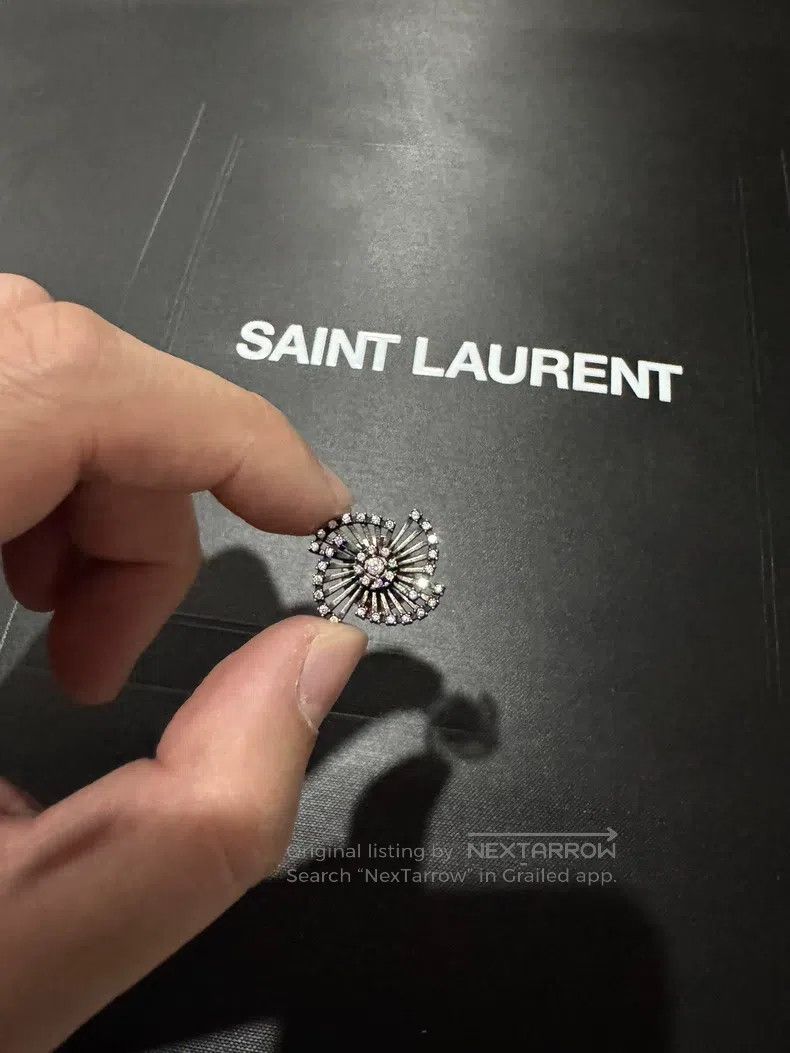 Saint Laurent Paris Saint Laurent Paris Crystal Flower Brooch Size ONE SIZE - 1 Thumbnail