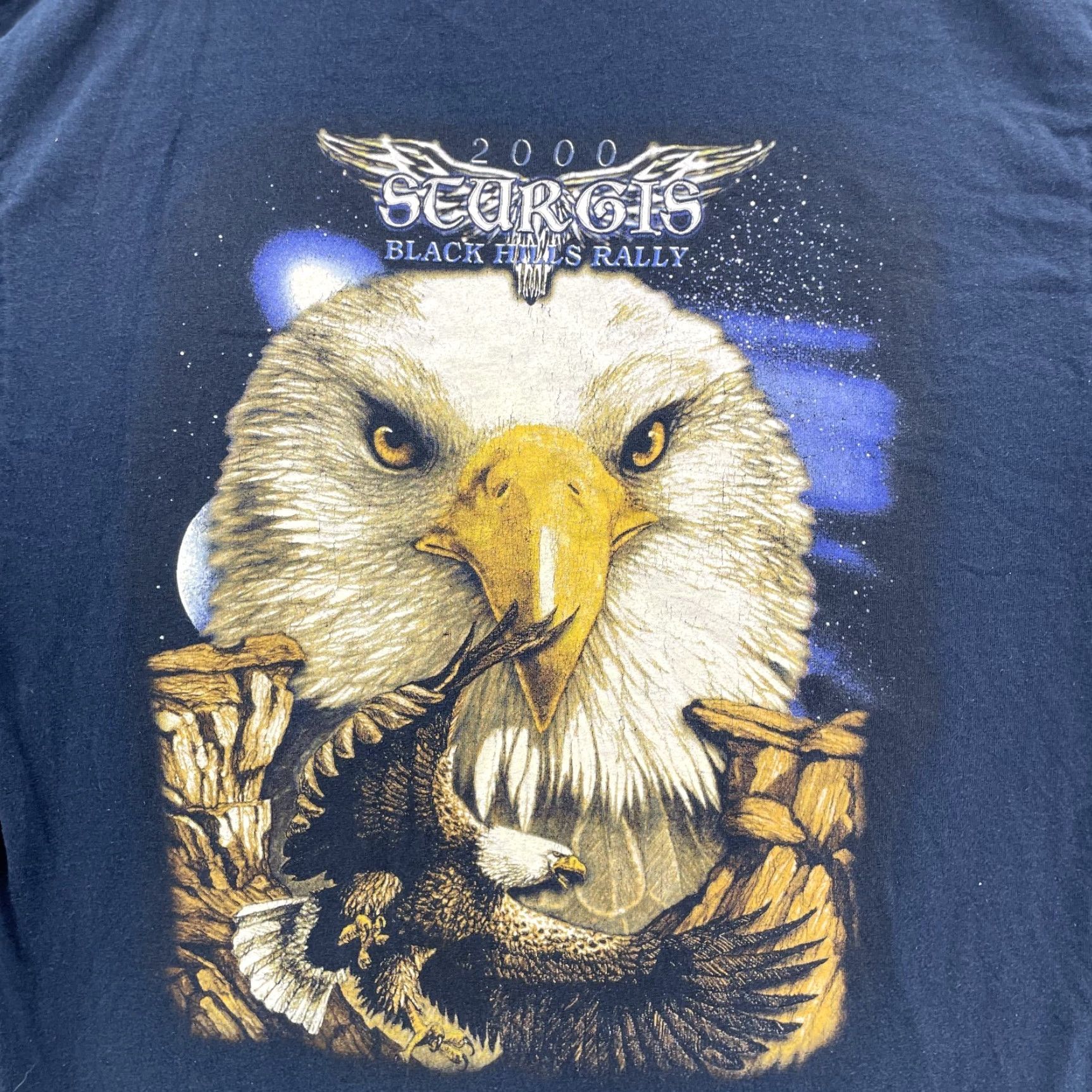 Vintage VTG Sturgis Motorcycle Rally T-Shirt Large Navy USA Eagle Y2k Biker Streetwear Shirt Men L Navy Eagle USA Y2k Biker Streetwear Size US L / EU 52-54 / 3 - 6 Thumbnail
