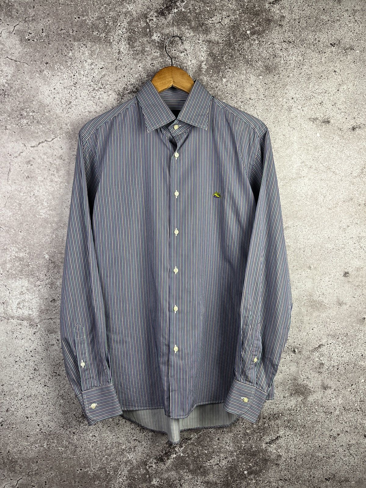 Etro Etro Milano Striped Shirt Multicolor Cotton Pegasus Logo Size US L / EU 52-54 / 3 - 1 Thumbnail
