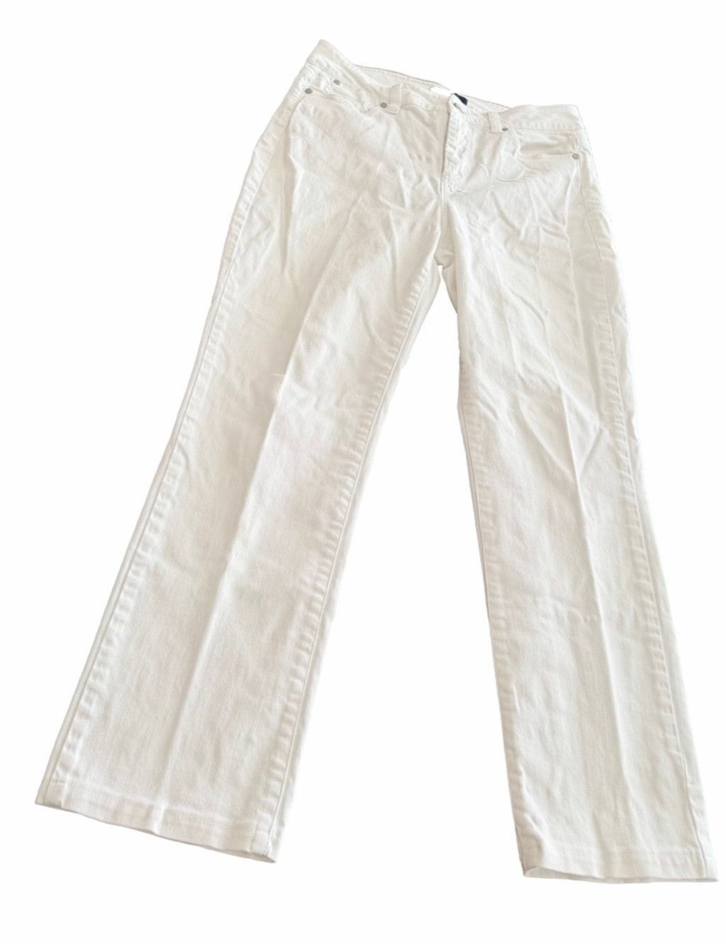 Talbots Talbots Petite White Straight Leg Jeans size 10P Size 32" / US 10 / IT 46 - 4 Thumbnail