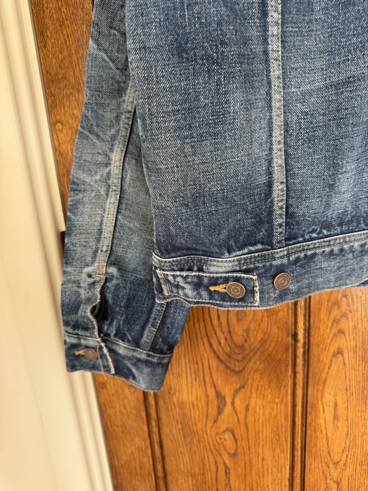 Celine Hedi Slimane denim trucker jacket silk union wash