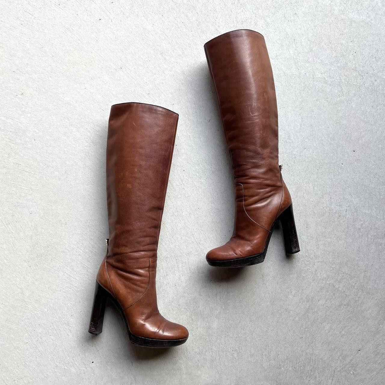 Gucci vintage authentic Gucci brown leather platform boots Size US 6.5 / IT 36.5 - 1 Thumbnail
