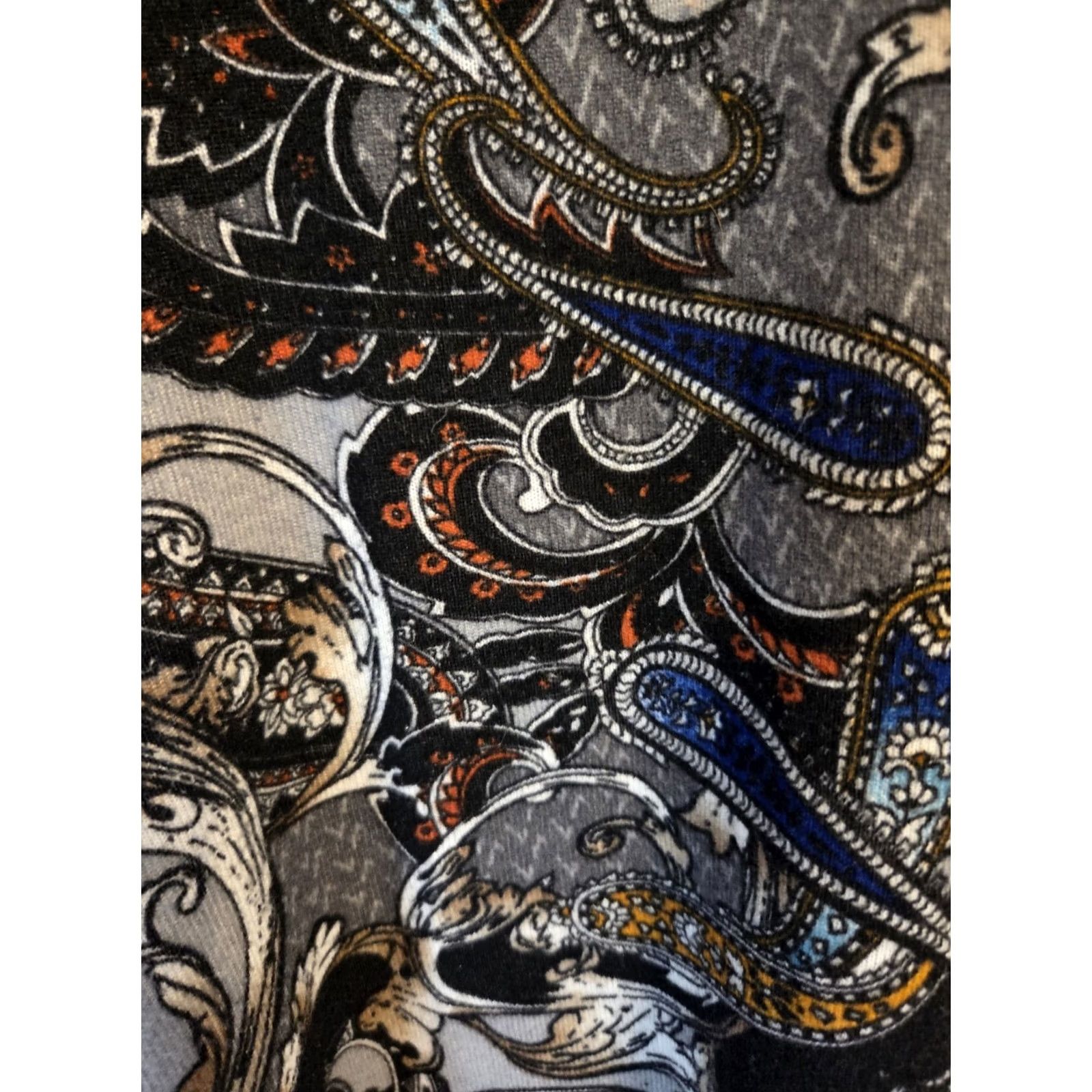Bell WinWin Paisley Print Bell Sleeve Flare Bottom Tunic Top Shirt L/XL Women's Multicolor Paisley Bell Sleeve Tunic Top Blouse V-Neck Casual Women Size L / US 10 / IT 46 - 3 Thumbnail