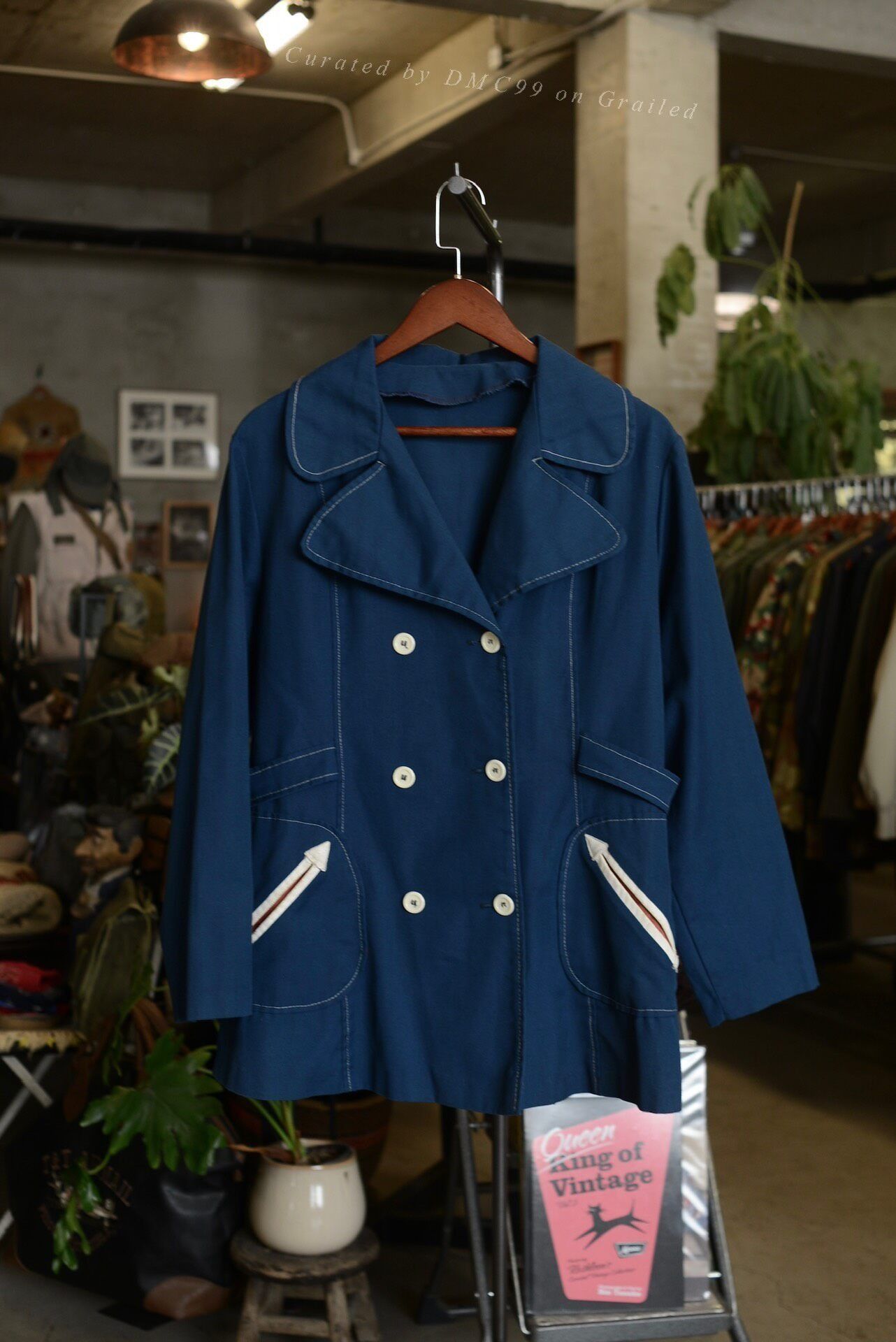 Sears 60s Lake Blue Double-Breasted Jacket Size US M / EU 48-50 / 2 - 1 Thumbnail