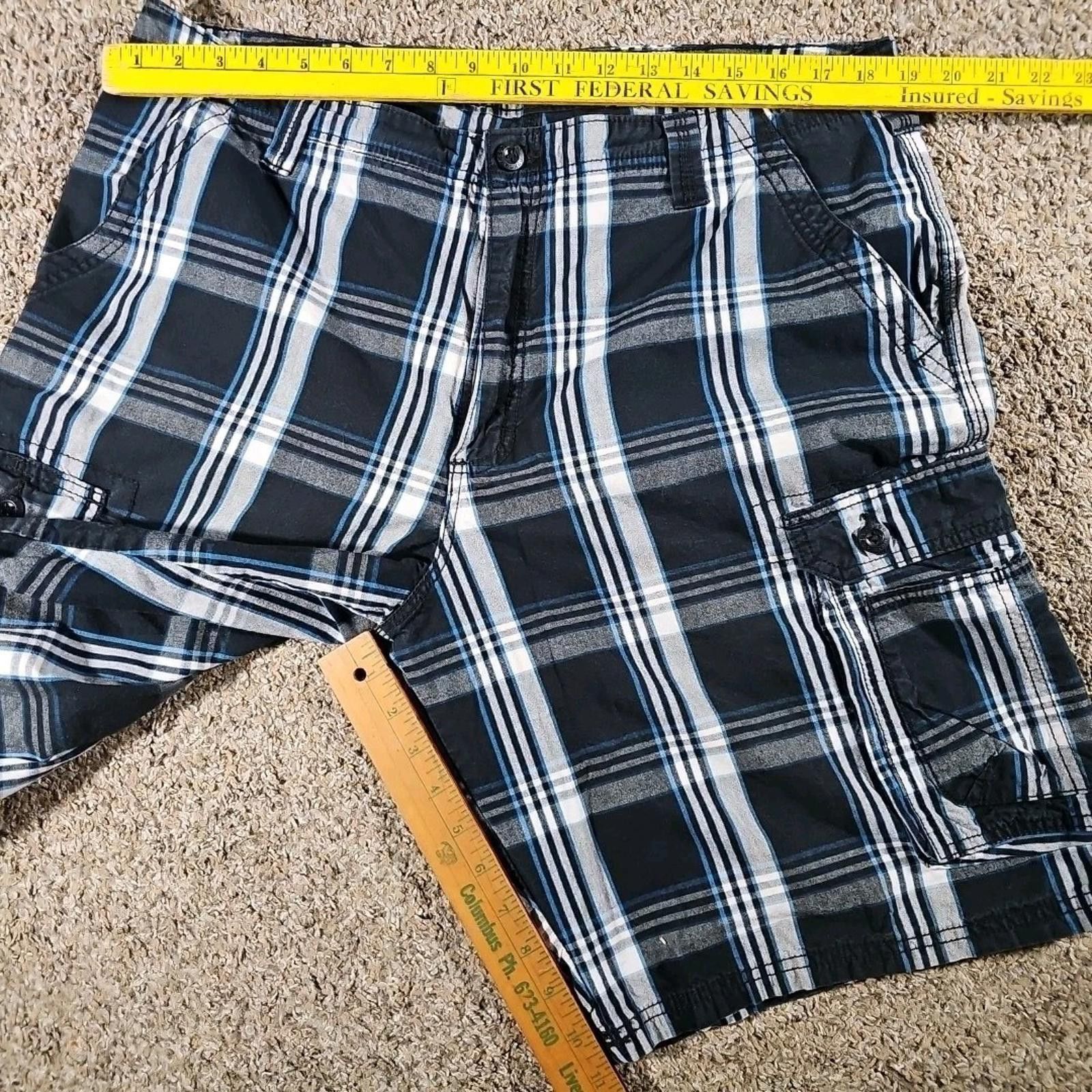 Lee Lee dungarees cargo shorts men's 38x11 plaid preppy outdoor Size US 38 / EU 54 - 4 Thumbnail