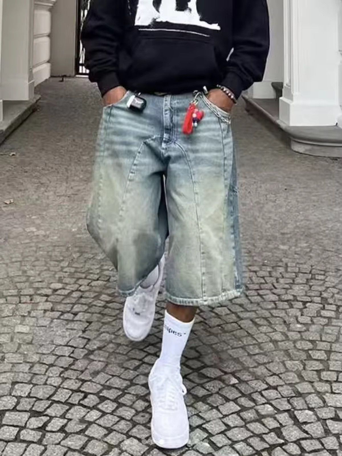 Jean Retro Blue Short Jeans Size US 29 - 3 Thumbnail
