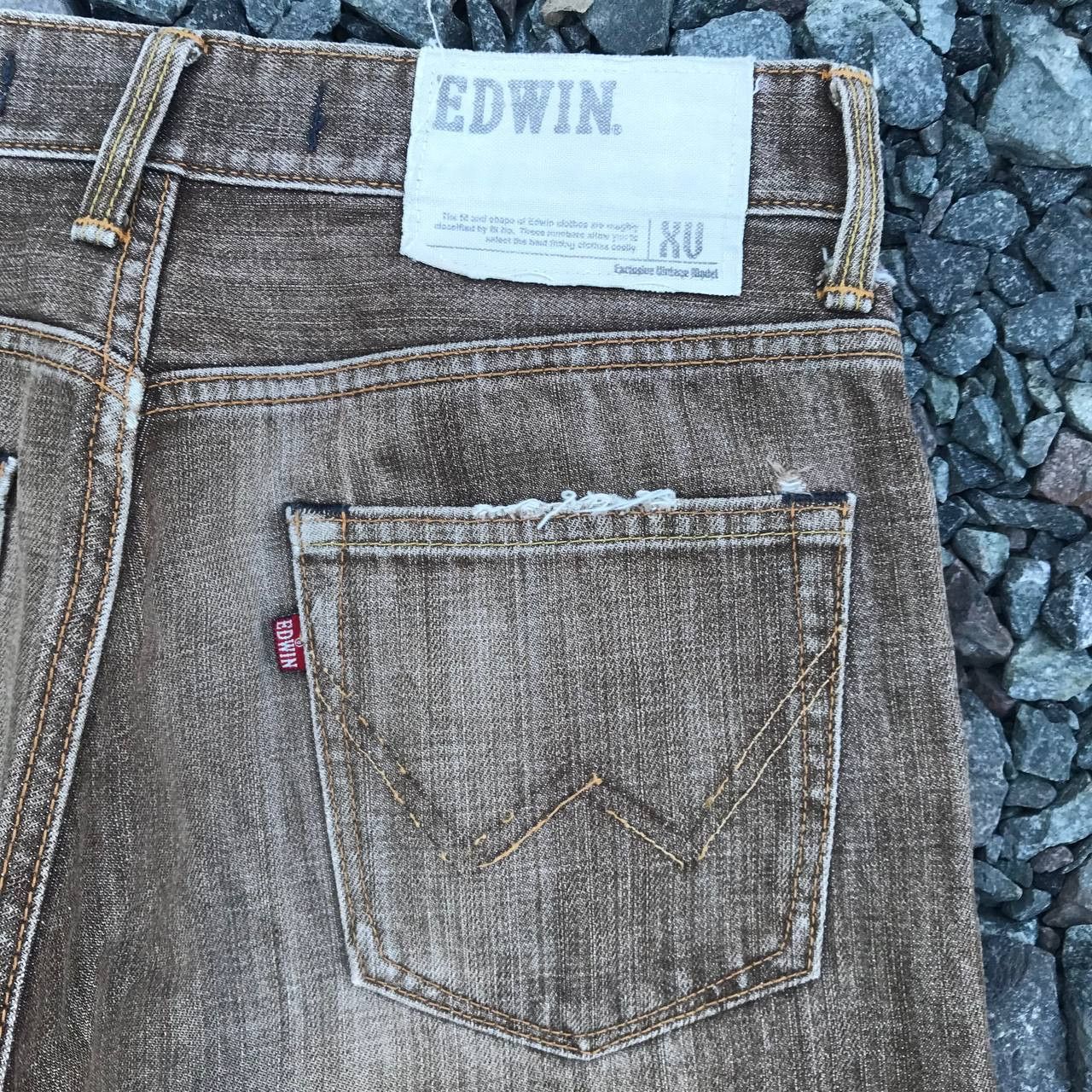 Edwin VINTAGE EDWIN EXCLUSIVE Faded Brown Distressed jean W29x32 Size US 29 - 9 Thumbnail