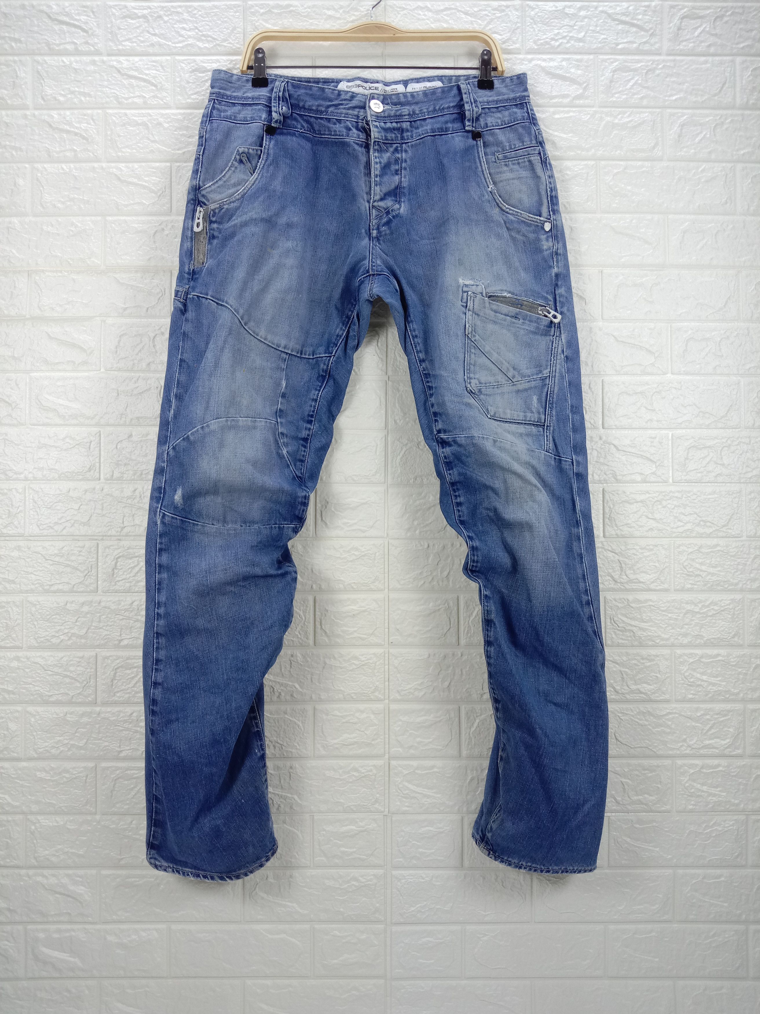 Japanese Brand Vintage Police Multi Pocket Blue Wash Jeans Size US 34 / EU 50 - 1 Thumbnail