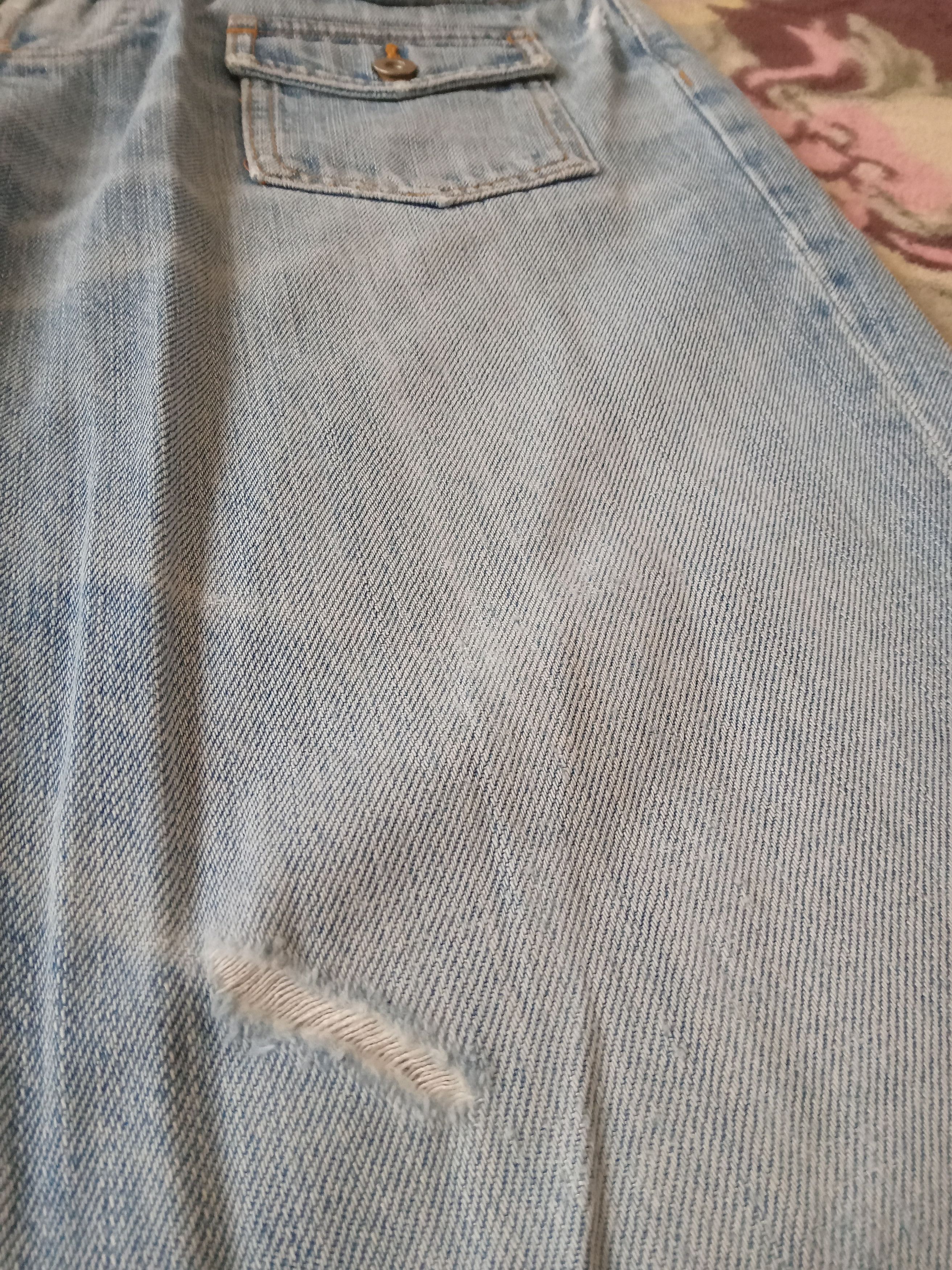 Japanese Brand × Yohji Yamamoto Vintage Ined Homme Distressed Flare Jeans Size US 32 / EU 48 - 7 Thumbnail