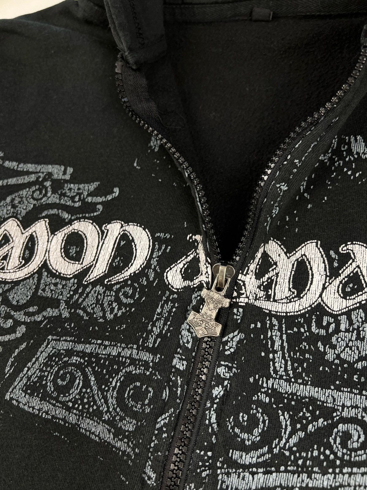 Band Tees × Vintage VINTAGE Y2K AMON AMARTH AMAZING FADED BAND ZIP HOODIE Size US M / EU 48-50 / 2 - 6 Thumbnail