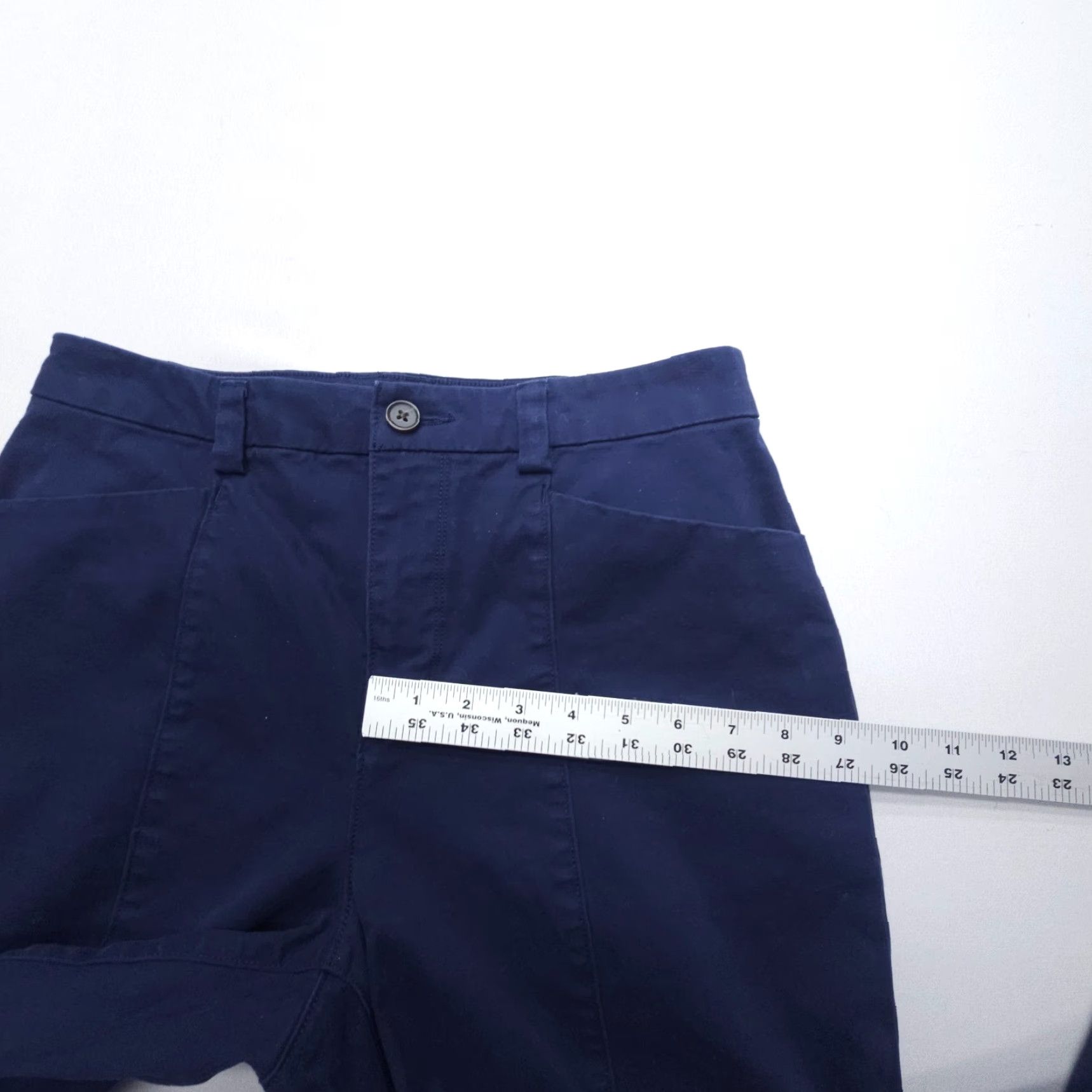 Vintage Duluth PANTs Blue Workday Warrior Chino Wide Leg Crop 29 x 23" - Relaxed, Cotton Blend, Twill, Pockets, Front Flat - Women's Regular Size 29" in Blue Size 29" - 7 Thumbnail