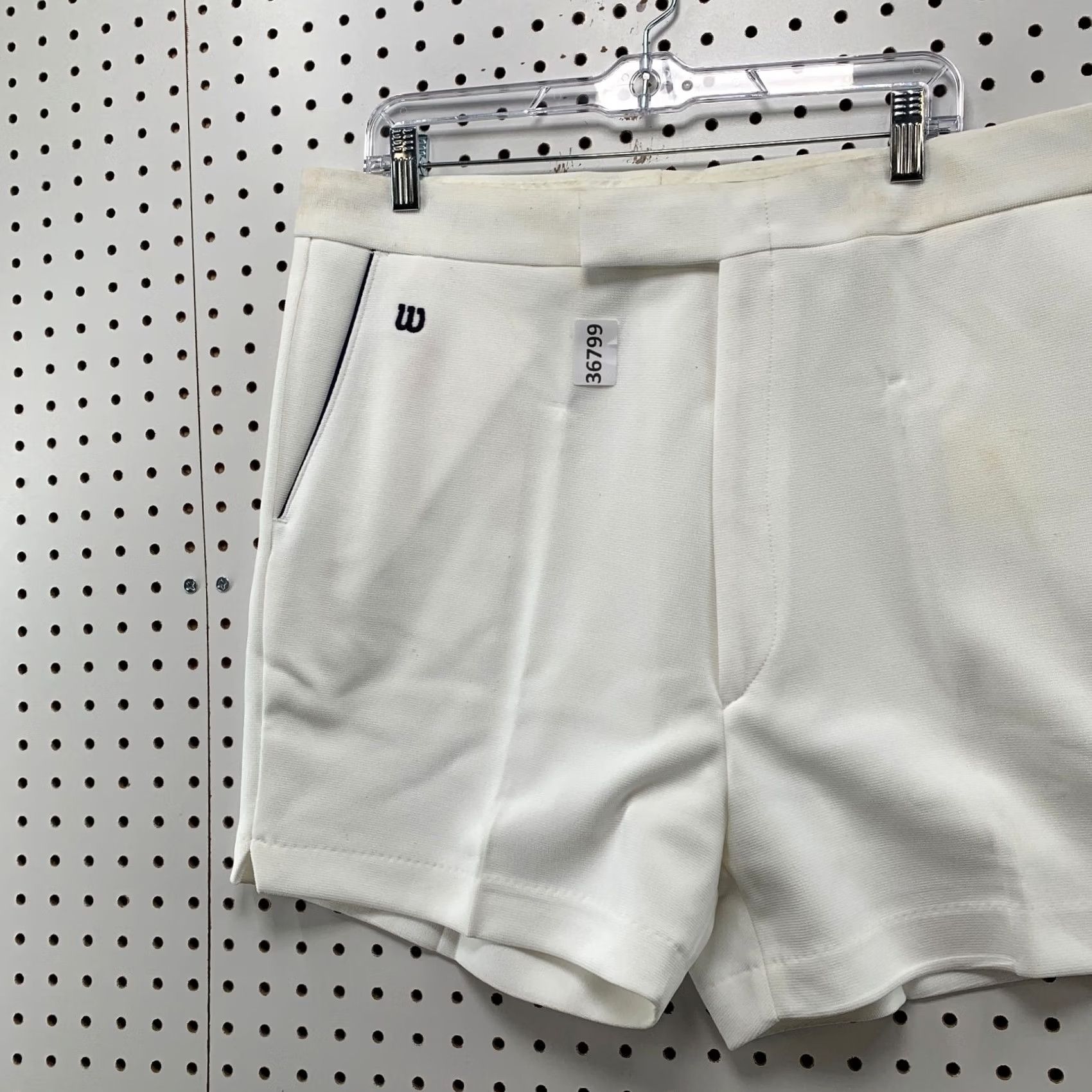 Wilson VINTAGE Wilson Tennis Shorts White Mens 40R Elastic Waist USA 80s Fits 40x3.5 Size US 40 / EU 56 - 3 Thumbnail
