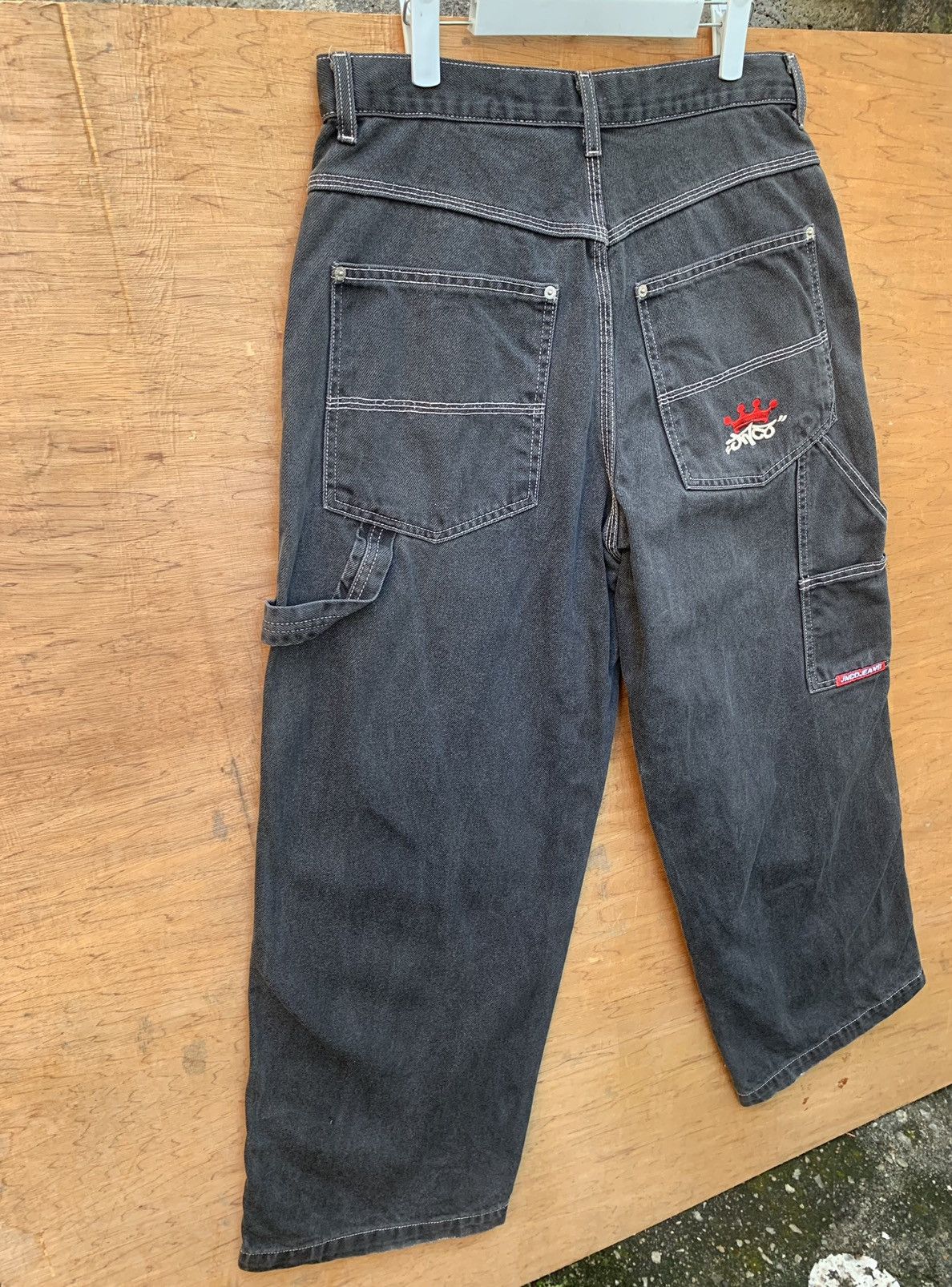 JNCO Rare!! JNCO JEANS Baggy Carpenter Crown Embroidered Denim Size US 31 - 8 Thumbnail