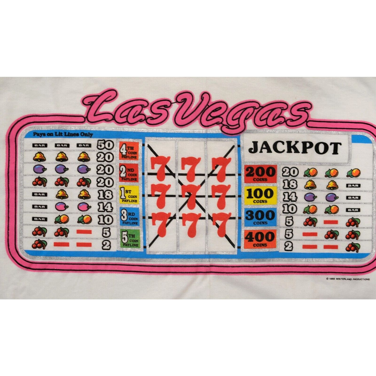 Anvil Vintage 90s Anvil Las Vegas Jackpot Tee XL Mens Graphic USA Size US XL / EU 56 / 4 - 2 Thumbnail