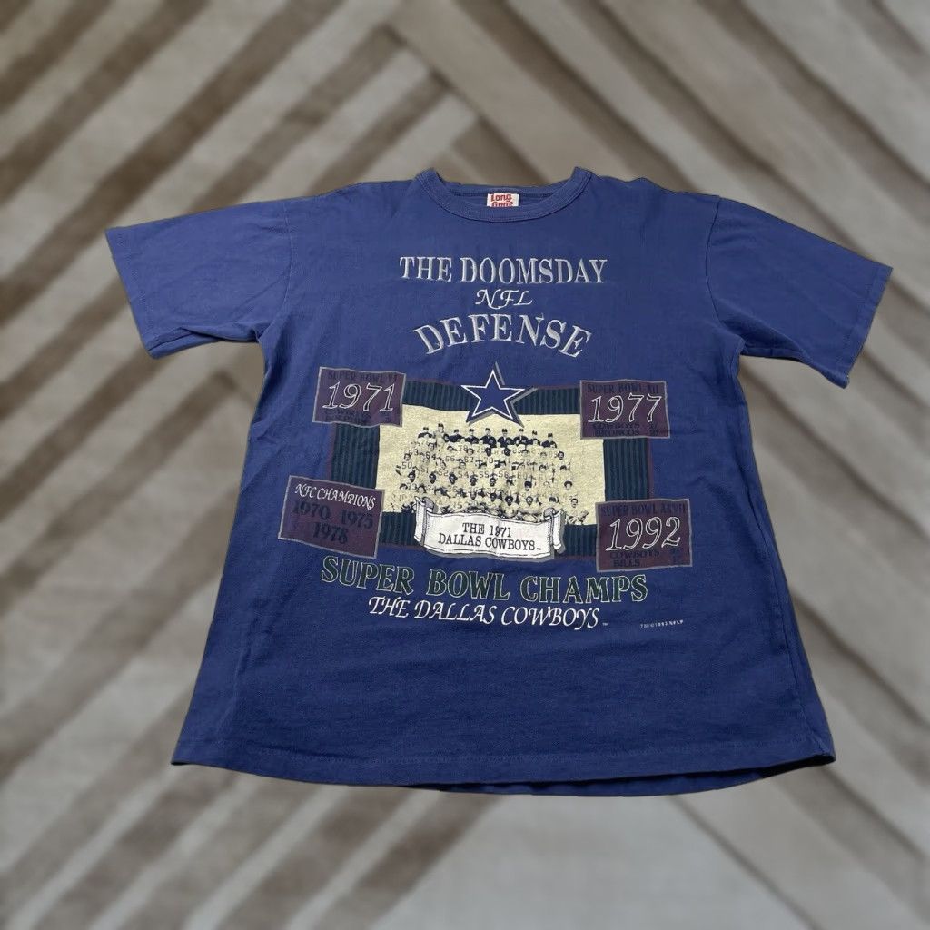 Champion VINTAGE Dallas Cowboys Superbowl Champions T Shirt Large USA Long Gone 90s Mens L Blue Size US L / EU 52-54 / 3 - 1 Thumbnail