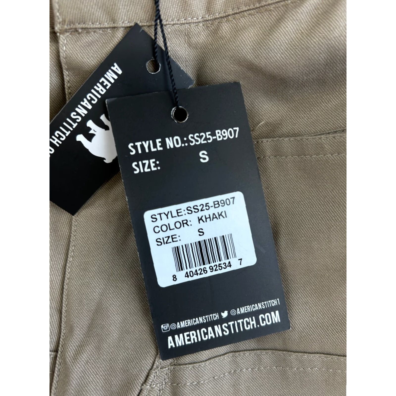 Vintage American Stitch Pants Cargo Streetwear Baggy Inner Boxer Cotton Nylon Khaki S Men Regular Straight Pocket Cargo Pockets Size US 29 - 7 Thumbnail