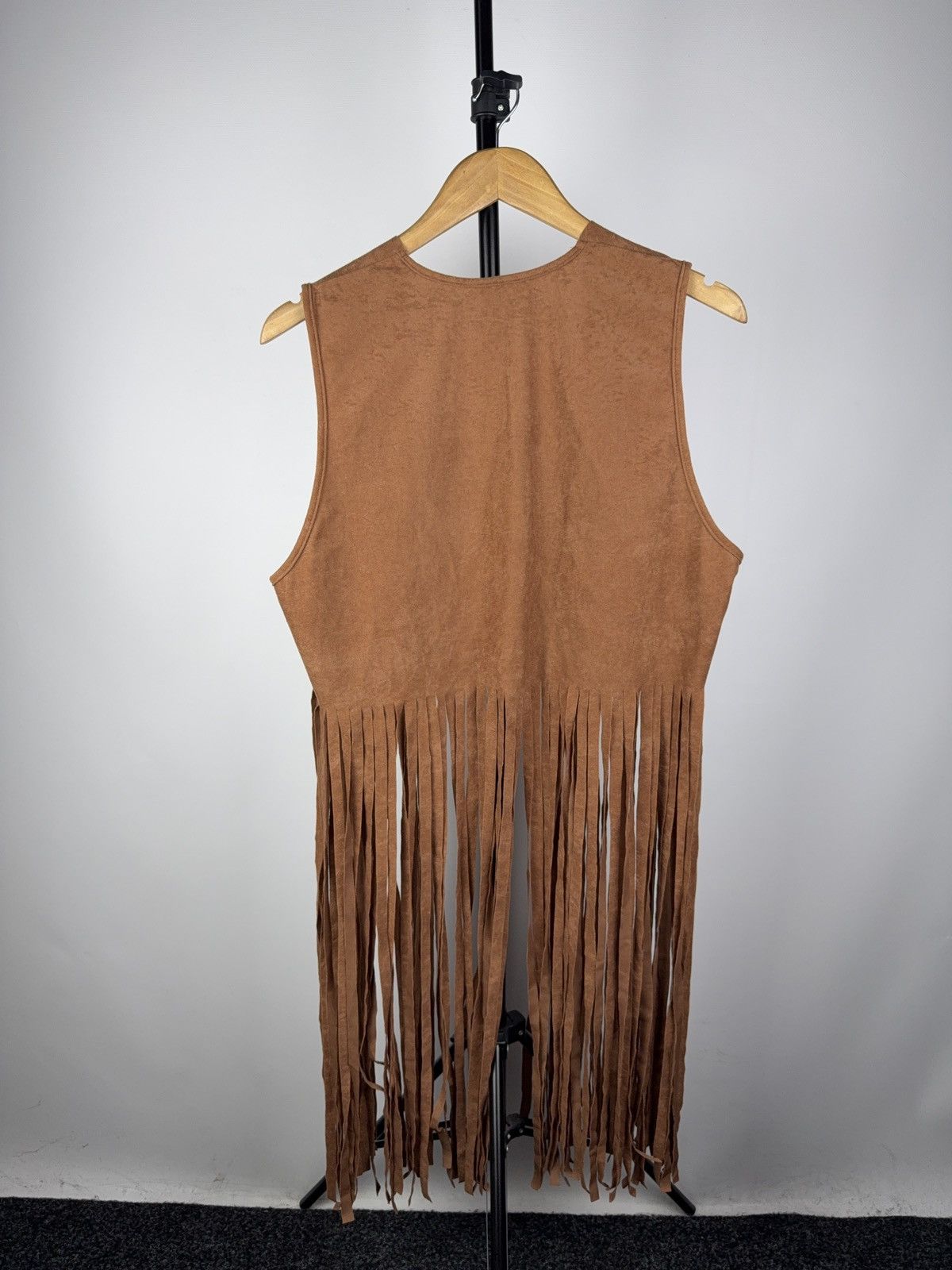 Other Fringed Faux Suede Vest Boho Western Festival Style Size S / US 4 / IT 40 - 3 Thumbnail