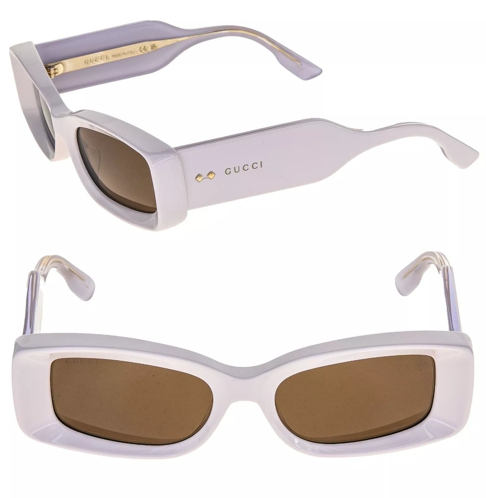Gucci GUCCI 1528 Ivory Lilac Narrow Gg1528S Sunglasses 003 Size ONE SIZE - 1 Thumbnail
