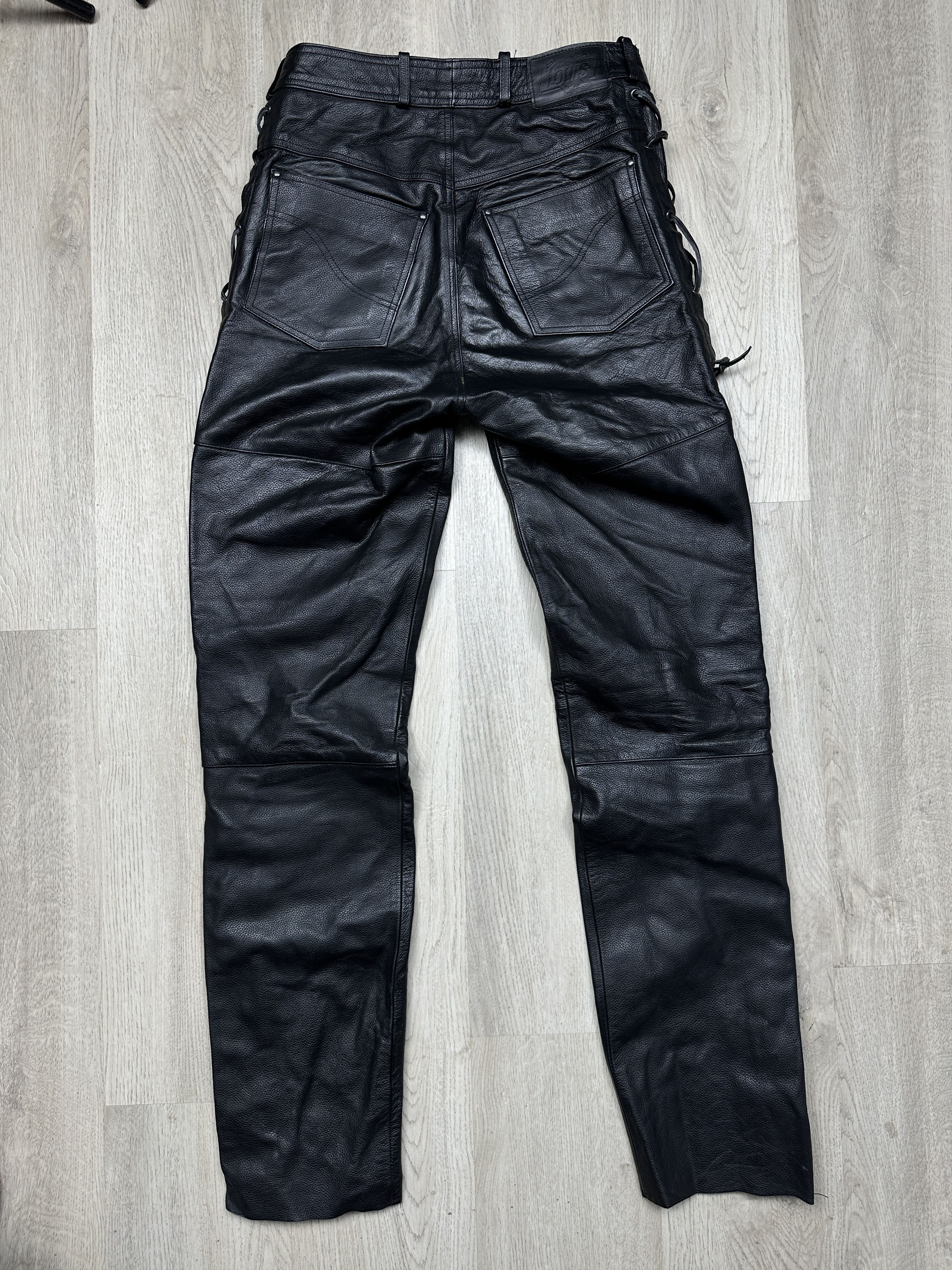 Genuine Leather Vintage Mens Genuine Leather Pants Biker Motorcycle Size US 30 / EU 46 - 6 Thumbnail