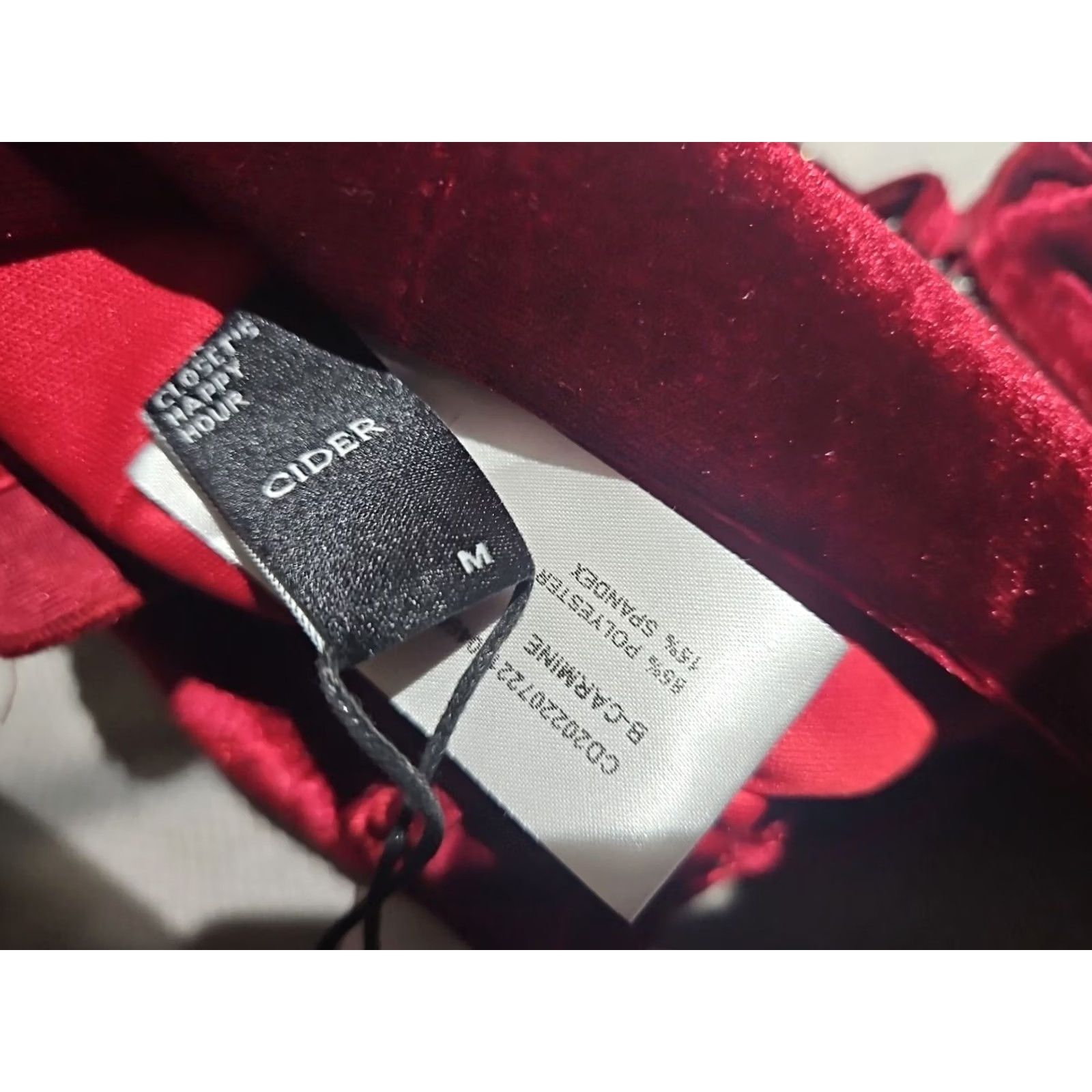 Cider Cider Shirt Womens Size Medium Red Velvet Velour Corset Cropped Camisole Top Size M / US 6-8 / IT 42-44 - 7 Thumbnail