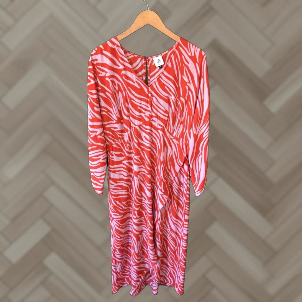 Vintage Cabi Red Long Sleeve Sheer Slip Dress Midi Size M Womens Size M / US 6-8 / IT 42-44 - 1 Thumbnail