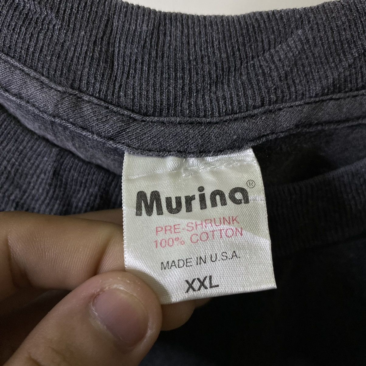 Vintage Vintage 1990s Murina Tag Faded Black Streetwear Skater Tee Size US XXL / EU 58 / 5 - 3 Thumbnail