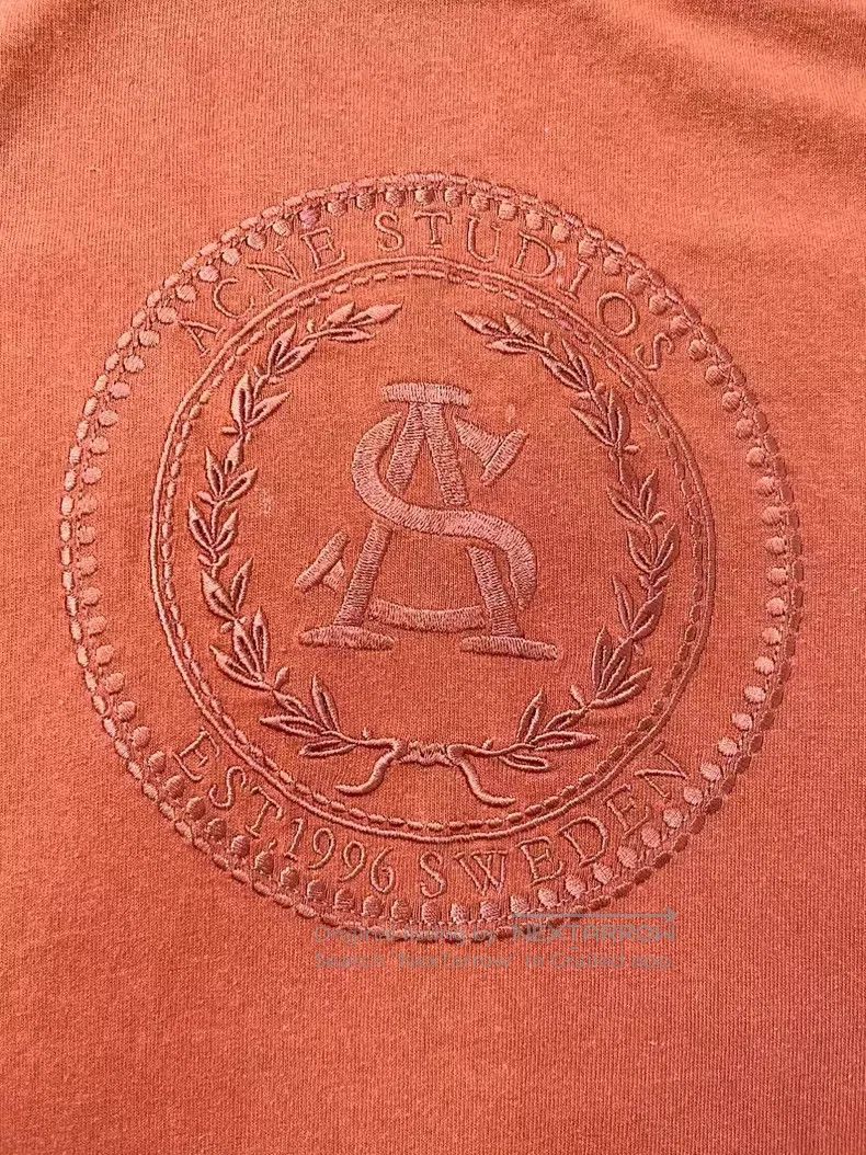 Acne Studios Acne Studios Logo Embroidered Short Sleeve T-Shirt, Orange Size US XS / EU 42 / 0 - 3 Thumbnail