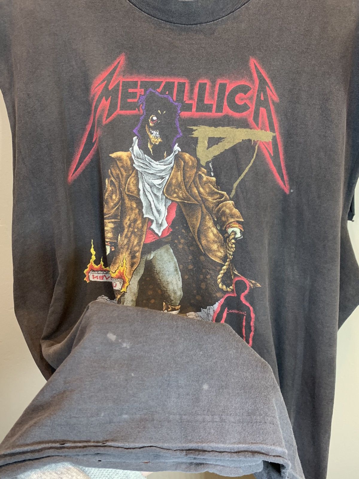 Band Tees × Metallica × Vintage RARE Vintage 90s Metallica Pushead Unforgiven Band Tour Tank Size US XL / EU 56 / 4 - 7 Thumbnail