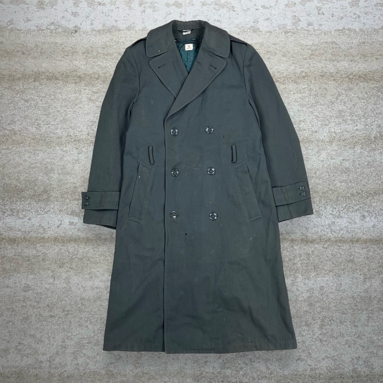 Vintage Vintage 90s Military Trench Coat Mens L Button Up Wool 36L Size US L / EU 52-54 / 3 - 1 Thumbnail