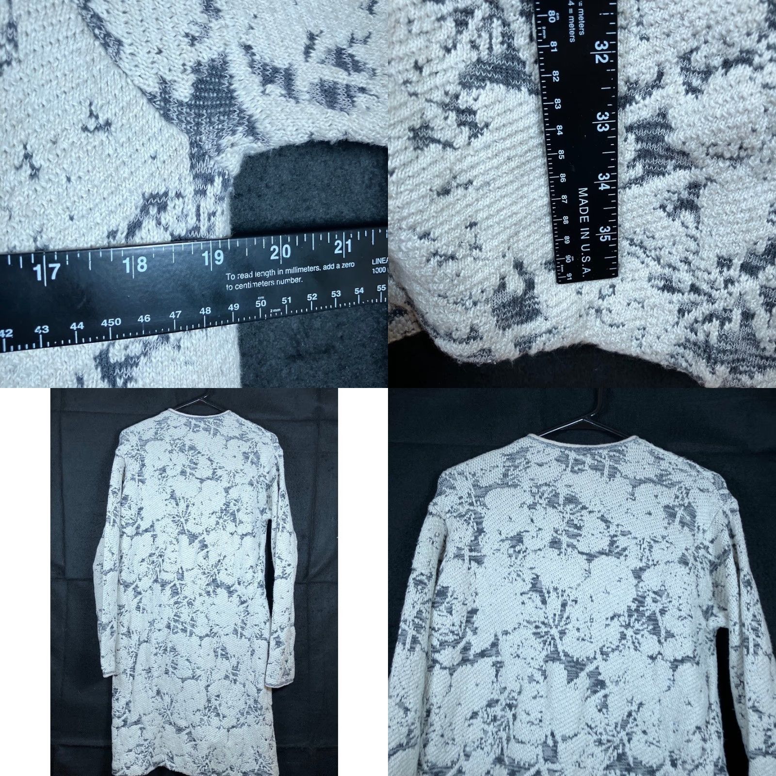 J. Jill J Jill Womens Cardigan Sweater Longline Multi Artisanal Jacquard Open Long Sleeve M - Regular Fit, White, Knit, Casual, Workwear, Fall/Spring/Winter Size M / US 6-8 / IT 42-44 - 8 Thumbnail