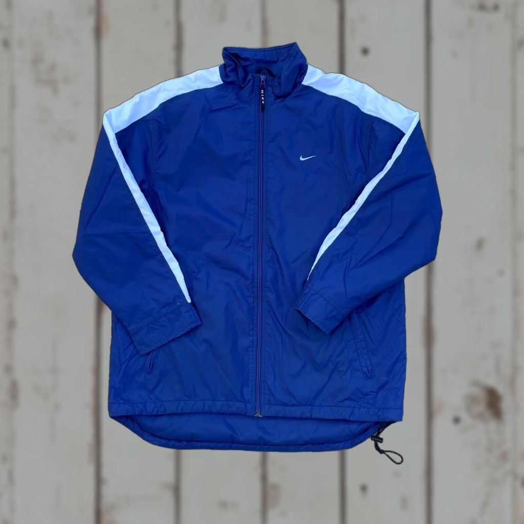 Nike VINTAGE Nike Jacket Full Zip Windbreaker Track Blue White Mens Adult Medium Navy Dri-Fit Size US M / EU 48-50 / 2 - 1 Thumbnail